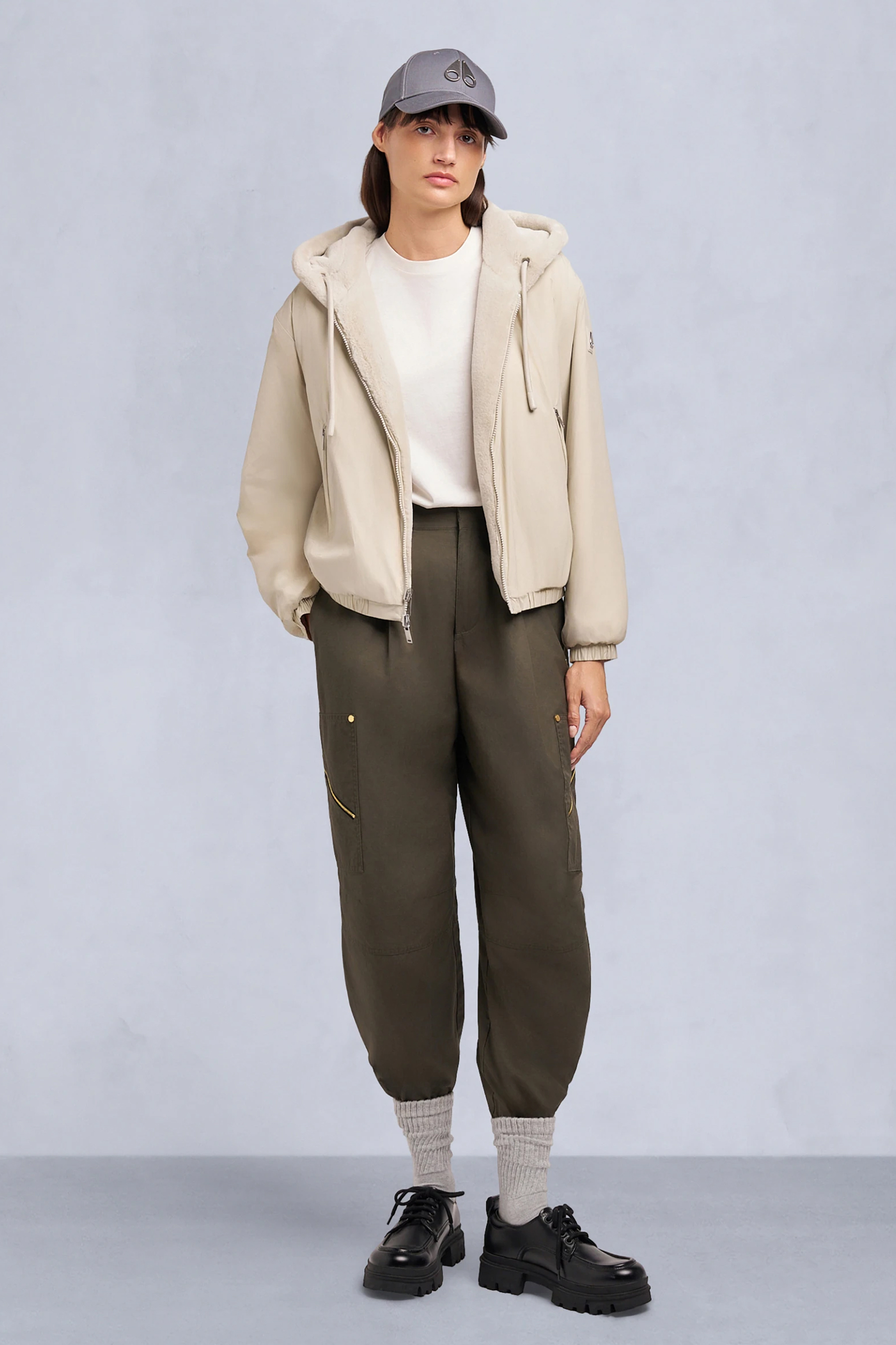 MOOSE KNUCKLES Oversized Fit Reversible Faux Fur & Nylon Ripstop Jacket Eaton Bunny 2 Mantel, Jacke, Hosen, Mann, Person