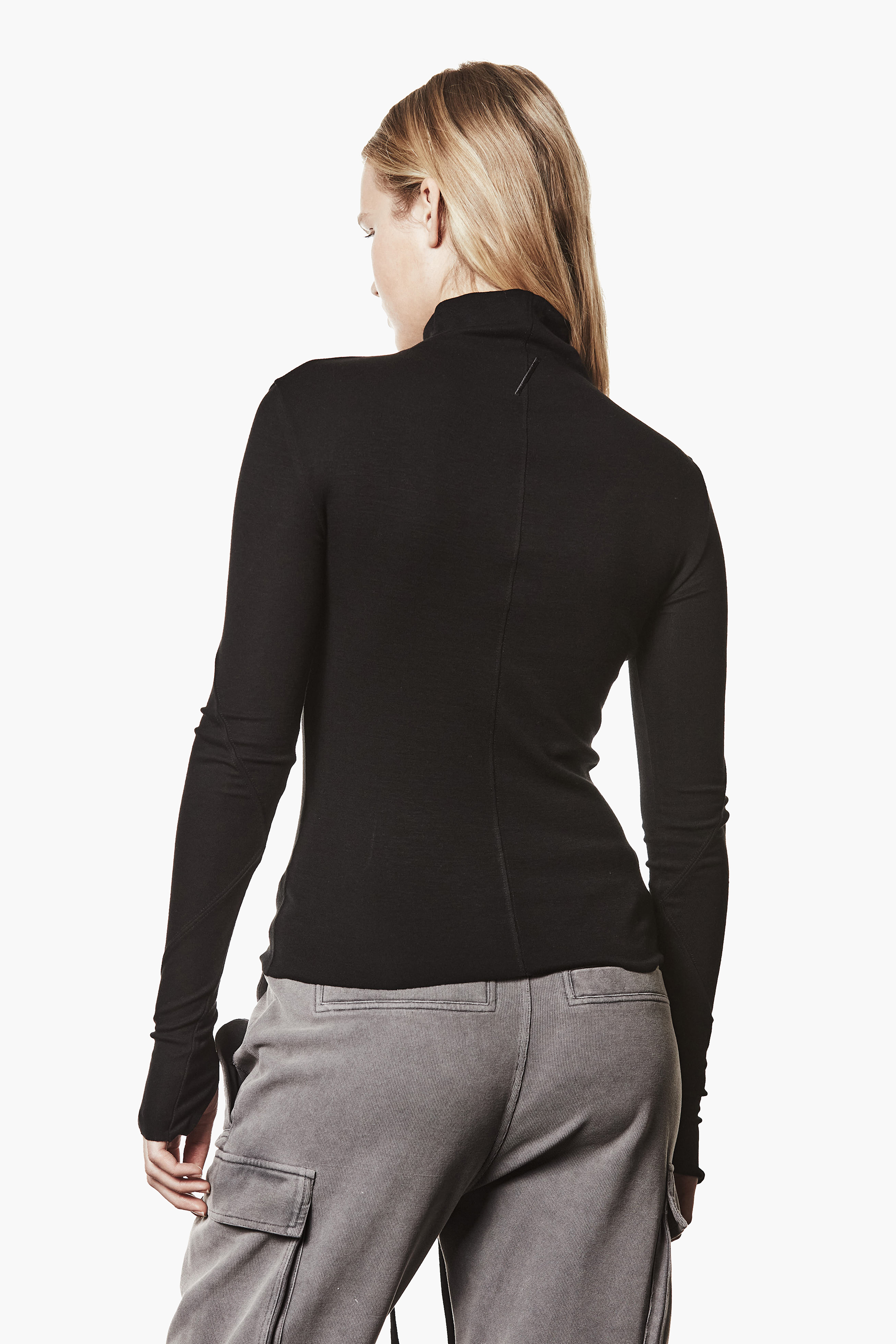 THOM KROM Slim Fit Viscose Stretch Roll Neck Long-Sleeve T-Shirt Langarm, Ärmel, Erwachsener, Person, Frau