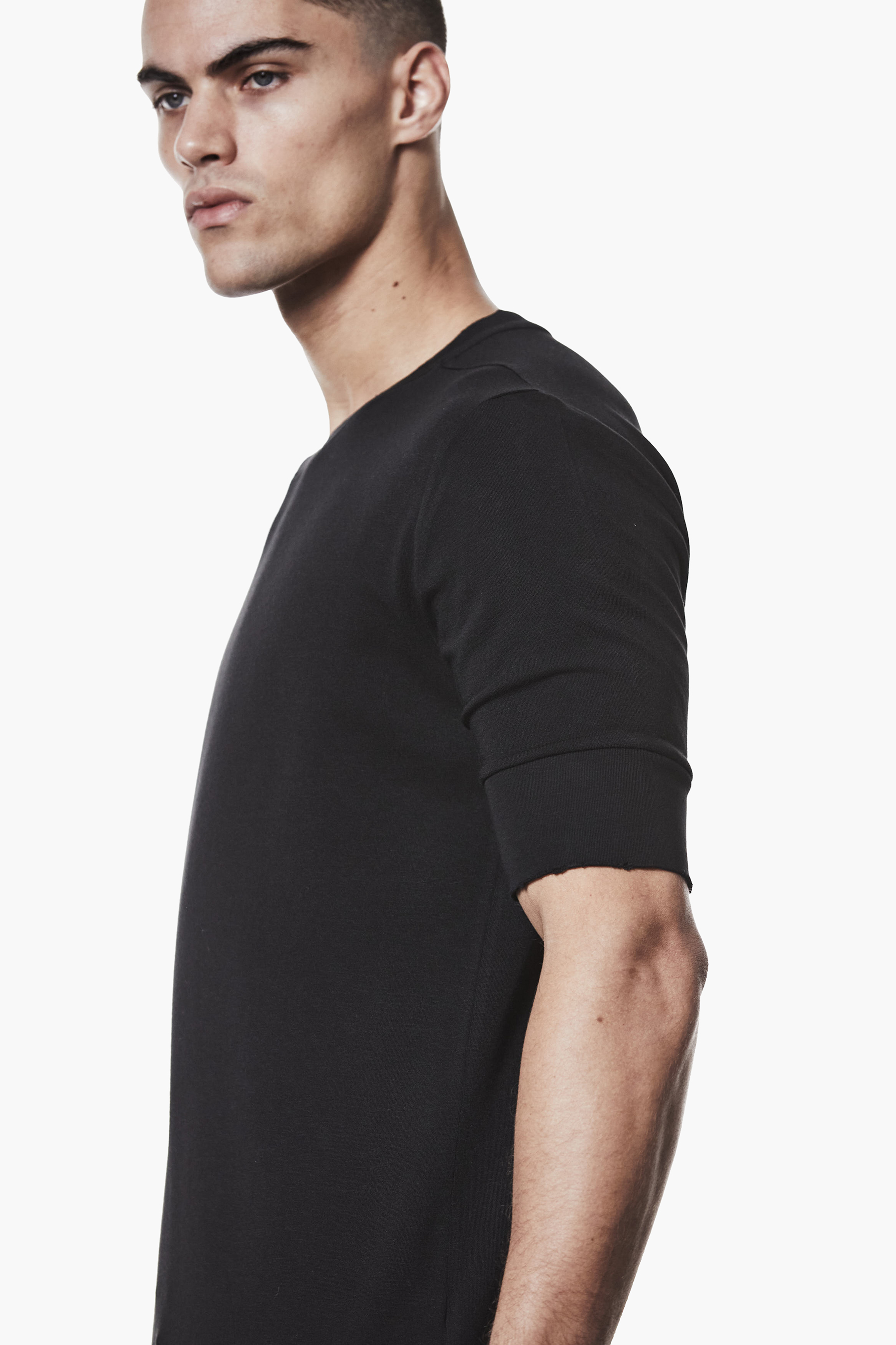THOM KROM Slim Fit Cotton-Modal Stretch Jersey T-Shirt T-shirt, Langarm, Ärmel, Mann, Person