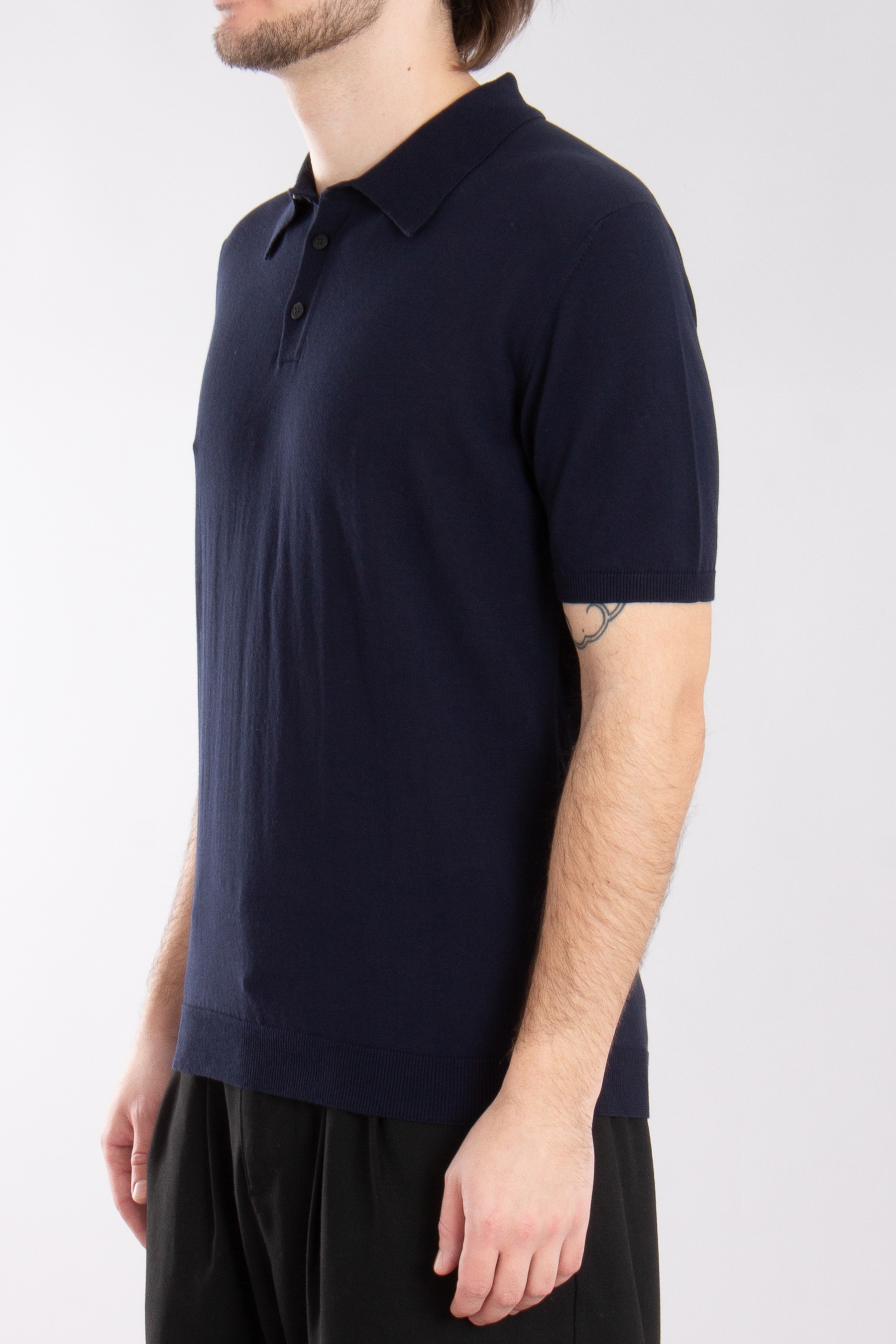 ROBERTO COLLINA Regular Cotton Crêpe Knit Polo ROBERTO COLLINA Regular Cotton Crêpe Knit Polo