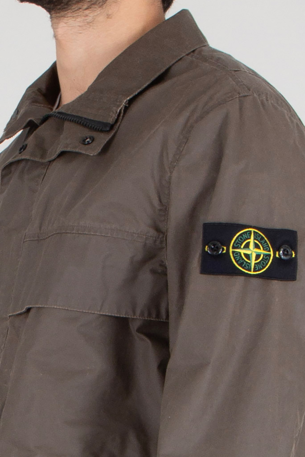 STONE ISLAND Regular Fit Waxed Pigment Cotton Blend Tela Field Jacket