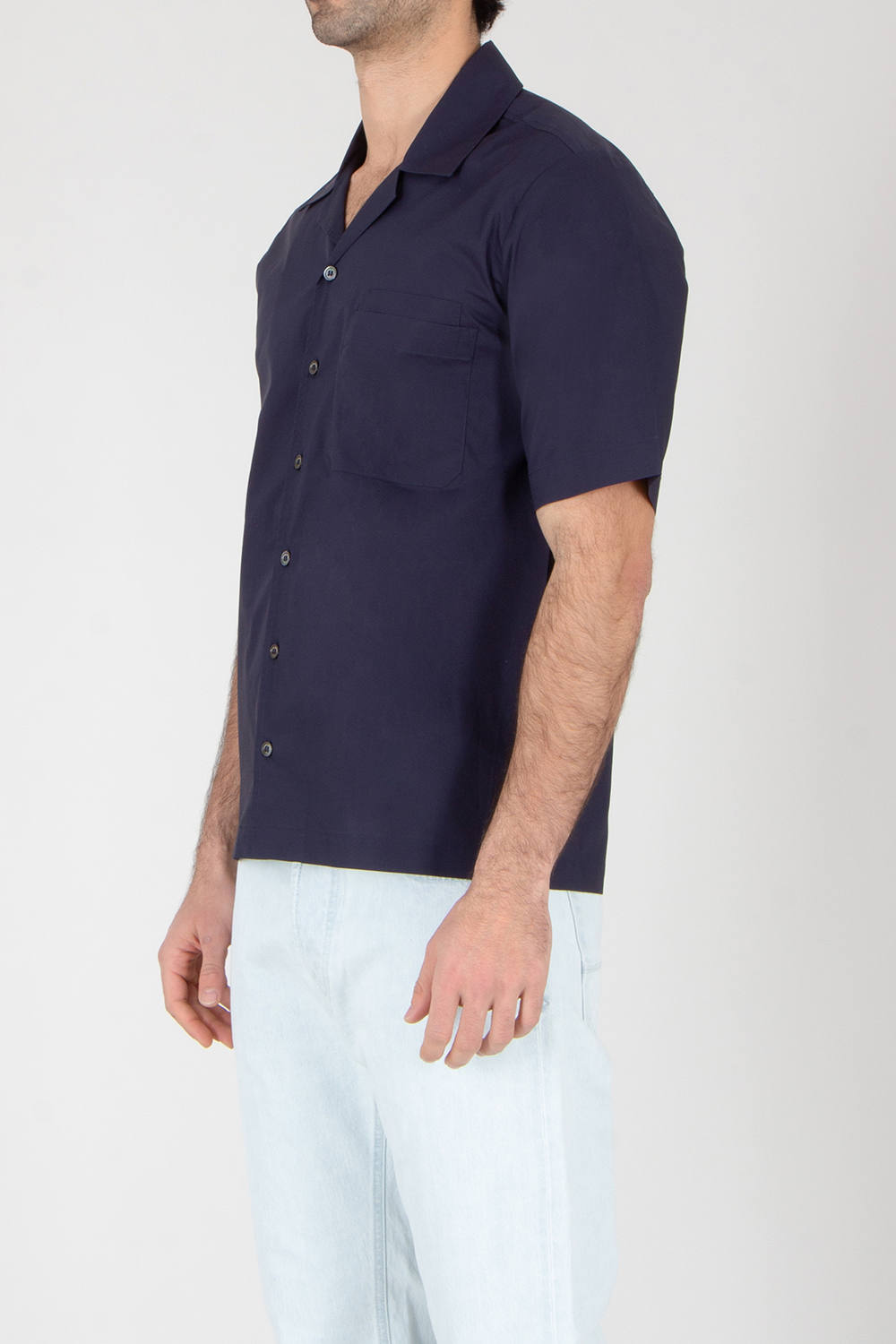 ROBERTO COLLINA Boxy Fit Cotton Poplin Short-Sleeve Shirt