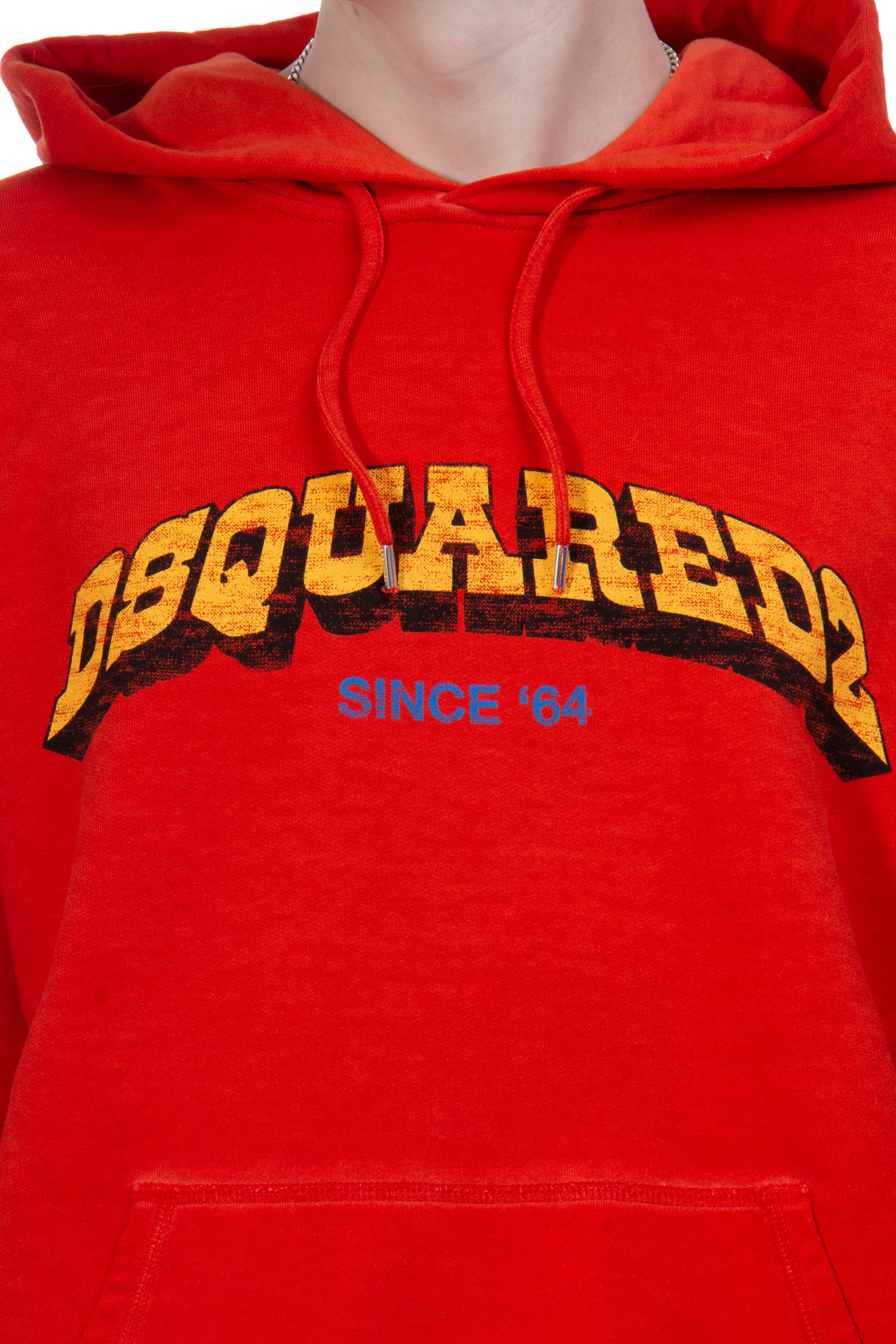 DSQUARED Oversized Printed Cotton Hoodie Herca DSQUARED Oversized Printed Cotton Hoodie Herca