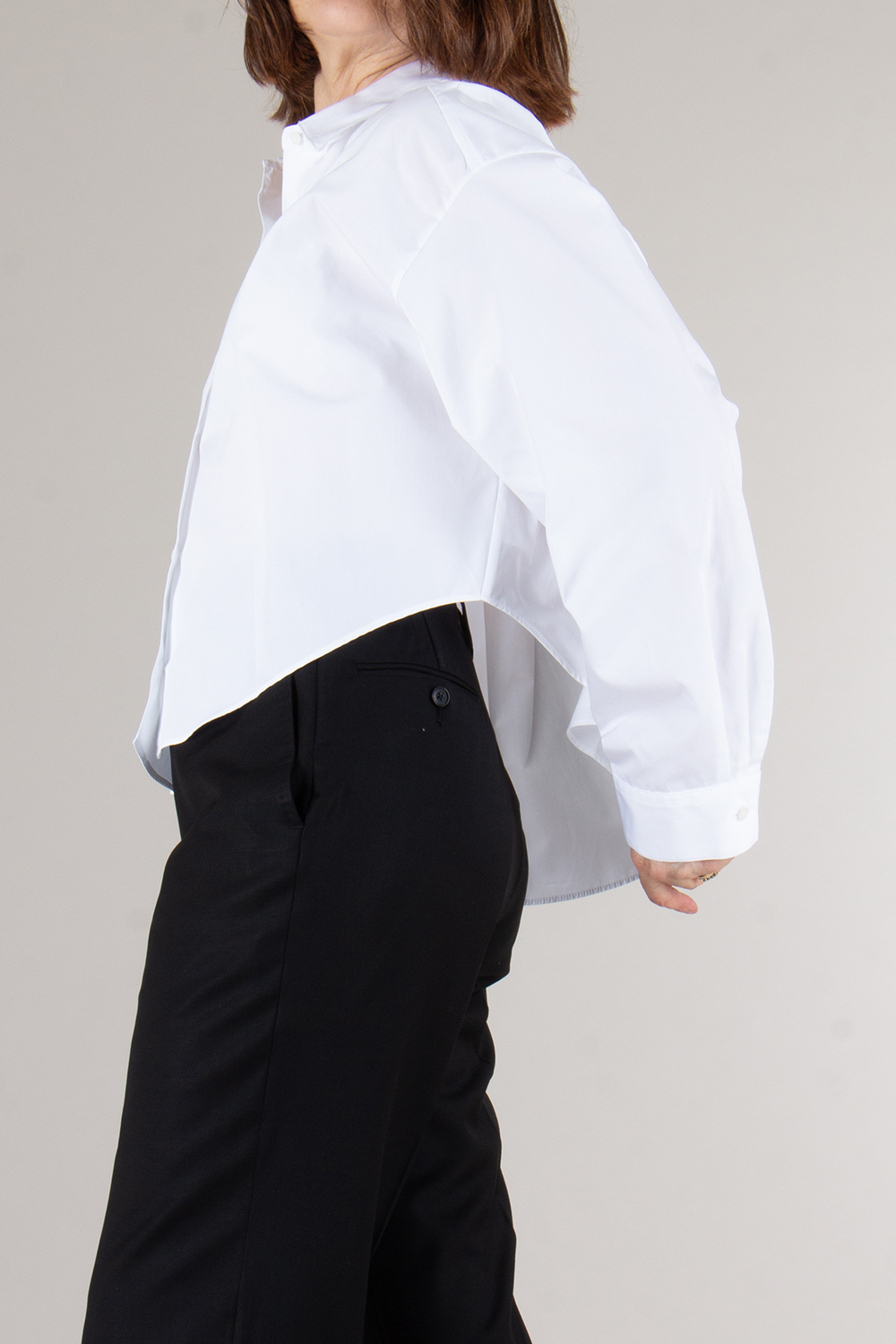 ASPESI Cropped Cotton Poplin Blouse