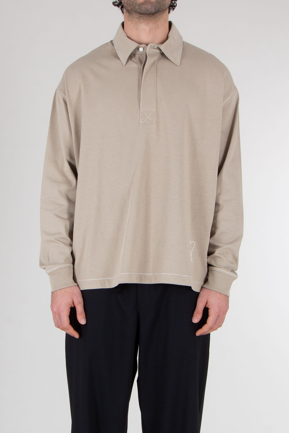 AMI PARIS Oversized Cotton Polo Shirt