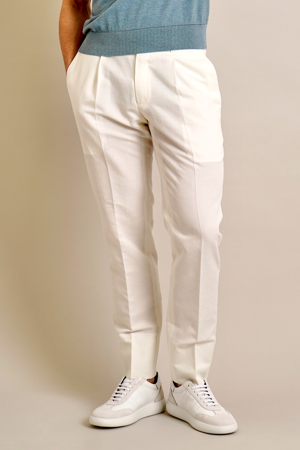 BRIONI Regular Fit Linen-Cotton Blend Pants Pienza