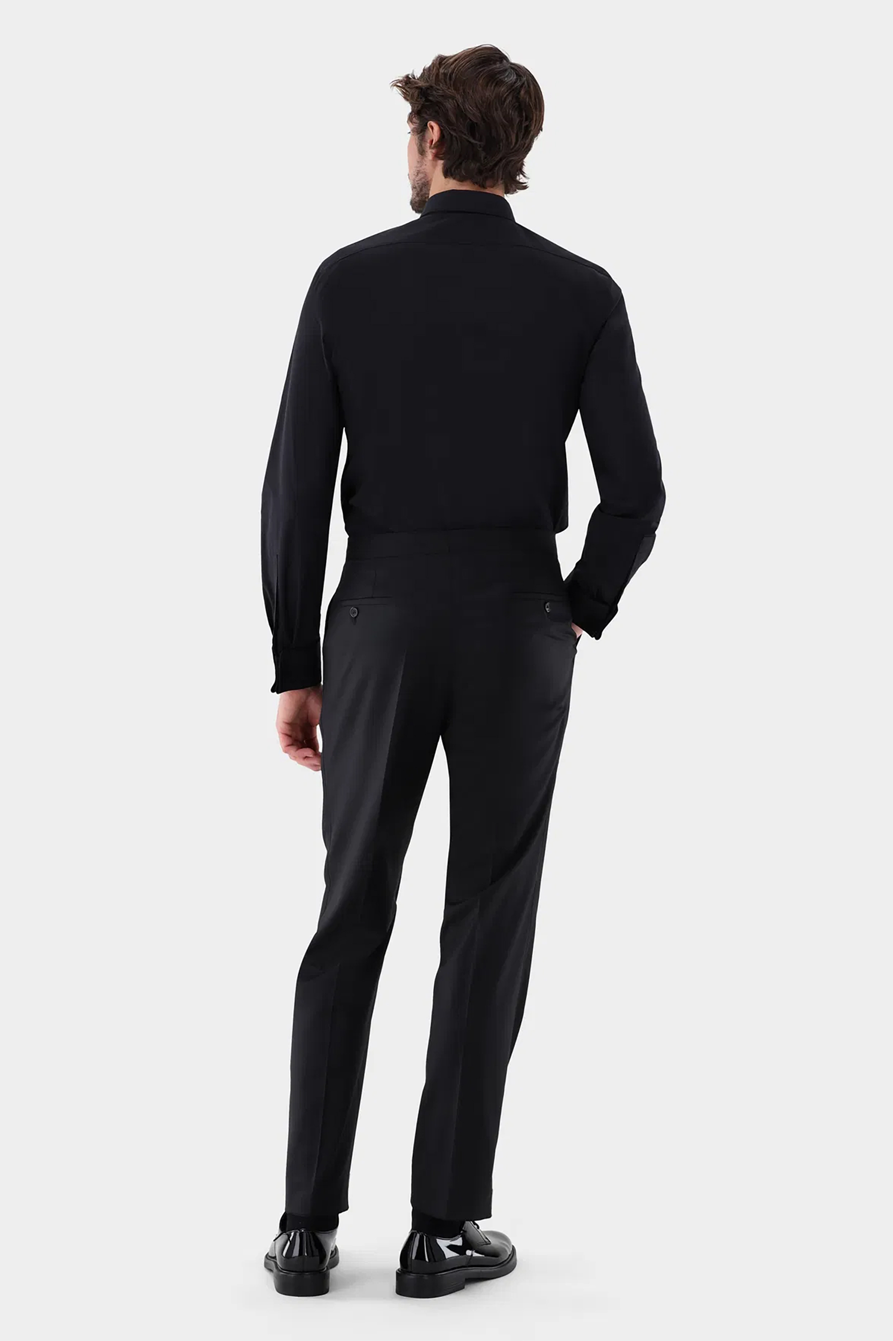 VAN LAACK Slim Fit Cotton Tuxedo Shirt Scalo-DSF Formelle Kleidung, Anzug, Person, Stehend, Smoking