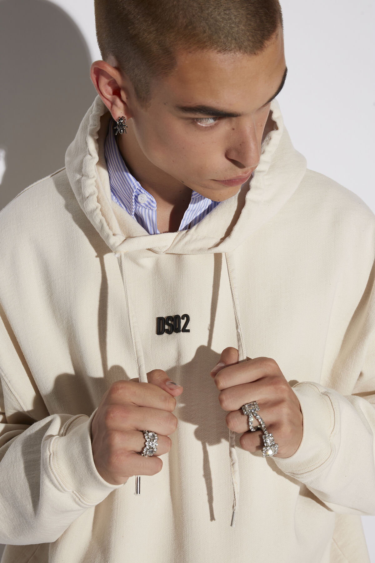 DSQUARED2 Mini Dsq2 Cotton-Lyocell Stretch Jersey Hoodie