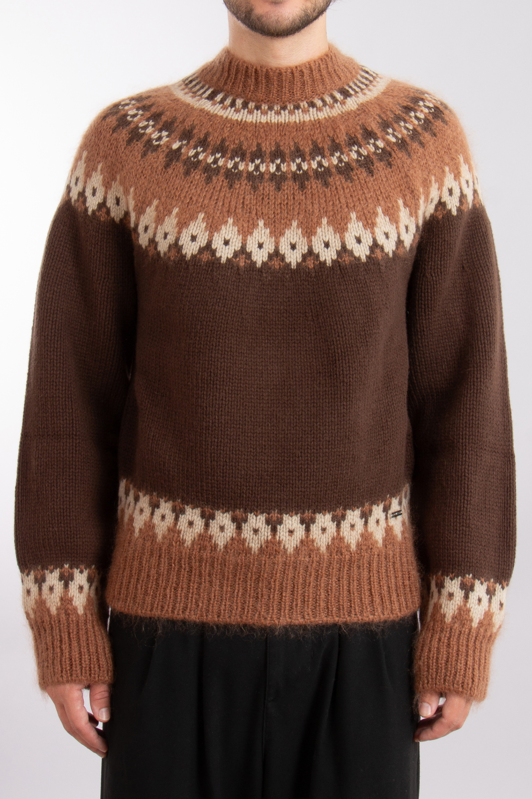 DSQUARED2 Jacquared Virgin Wool-Mohair Blend Sweater DSQUARED2 Jacquared Virgin Wool-Mohair Blend Sweater