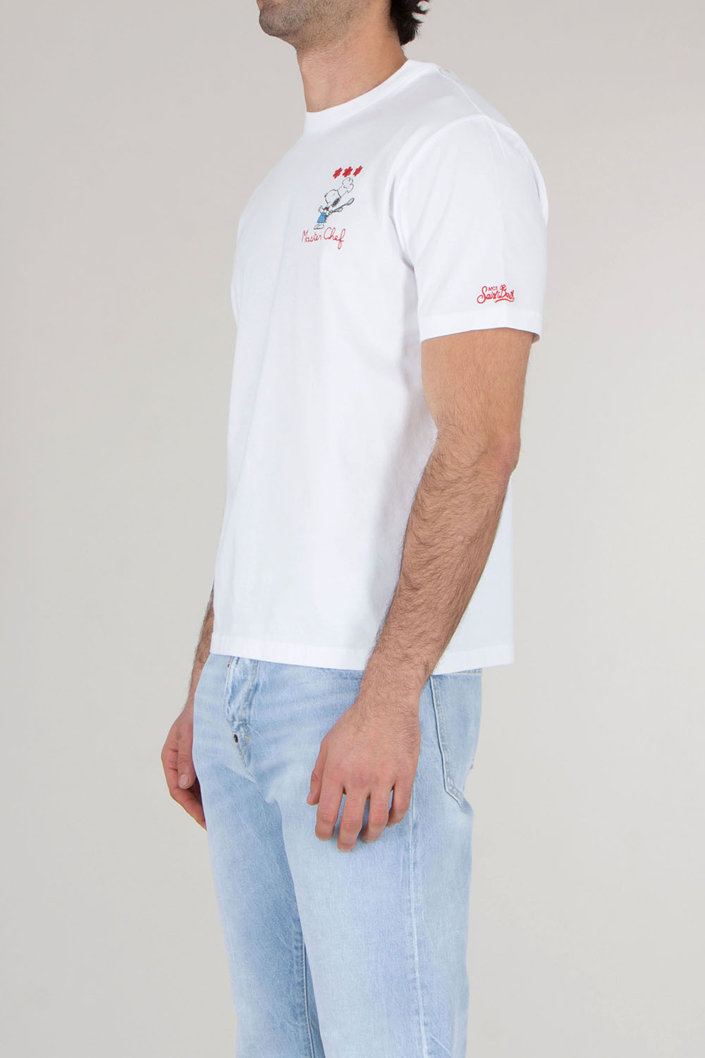 MC 2 SAINT BARTH Regular Fit Short Sleeve Printed and embroidered T-Shirt Port Of Snoopy Star Chef 