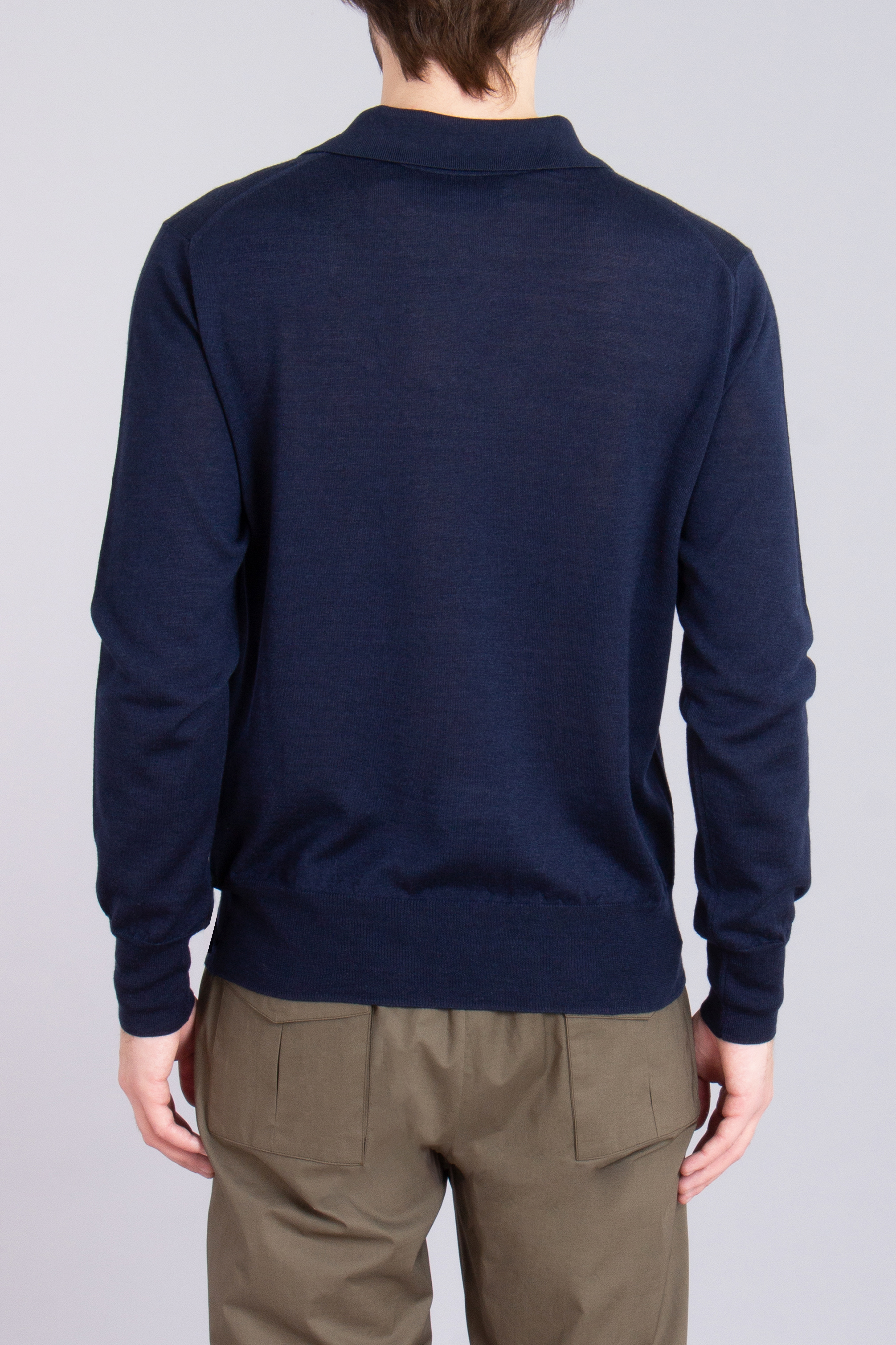 AMI PARIS Ami De Coeur Extrafine Wool-Silk Blend Knit Polo AMI PARIS Ami De Coeur Extrafine Wool-Silk Blend Knit Polo