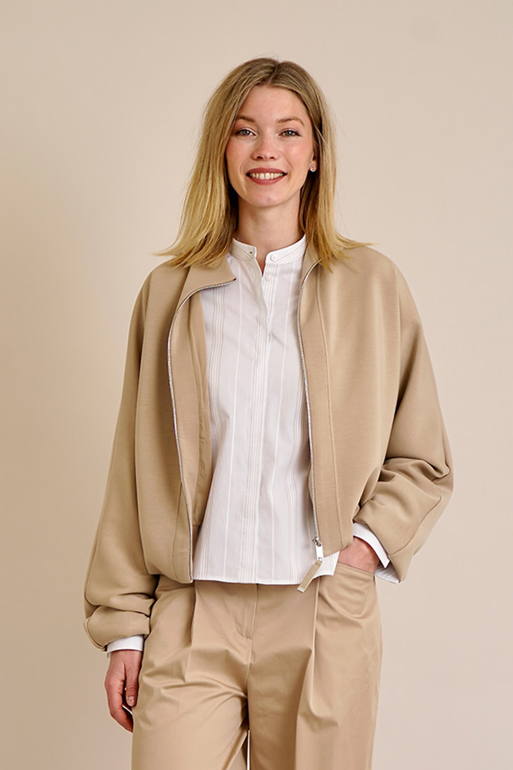 BOSS Relaxed Fit Zipped Sweatshirt Bomber Jacket