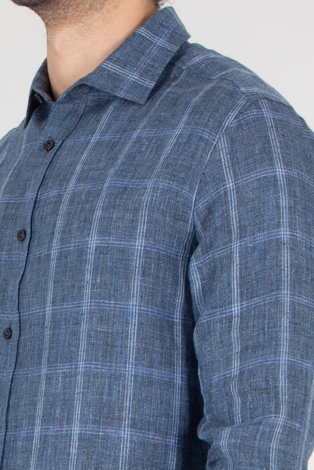 AGNONA Regular Fit Plaid Linen Shirt