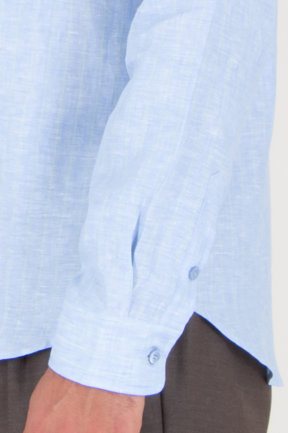 SEAESE Regular Fit Linen Pinstripe Shirt