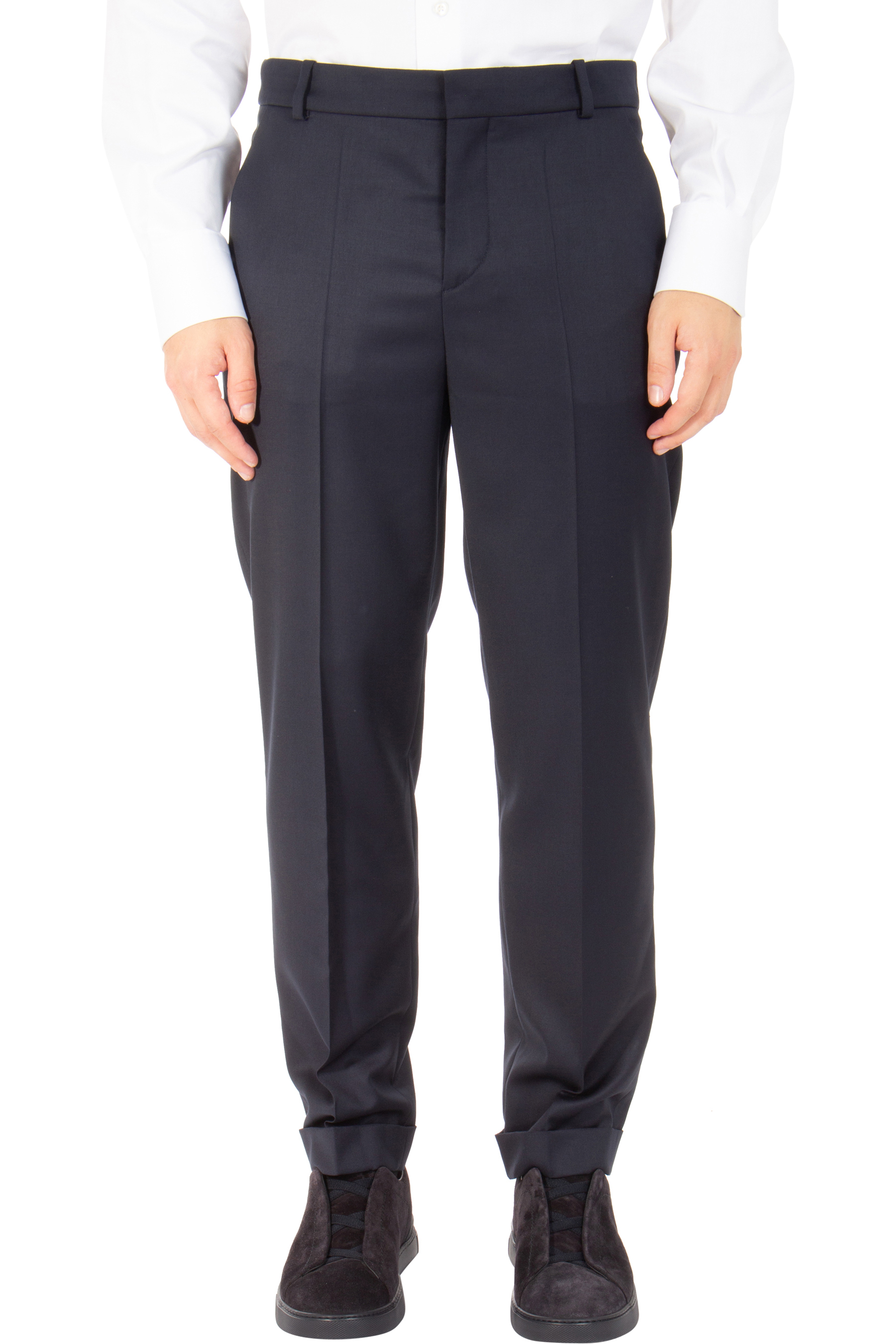 BALMAIN Pleated Wool Trousers