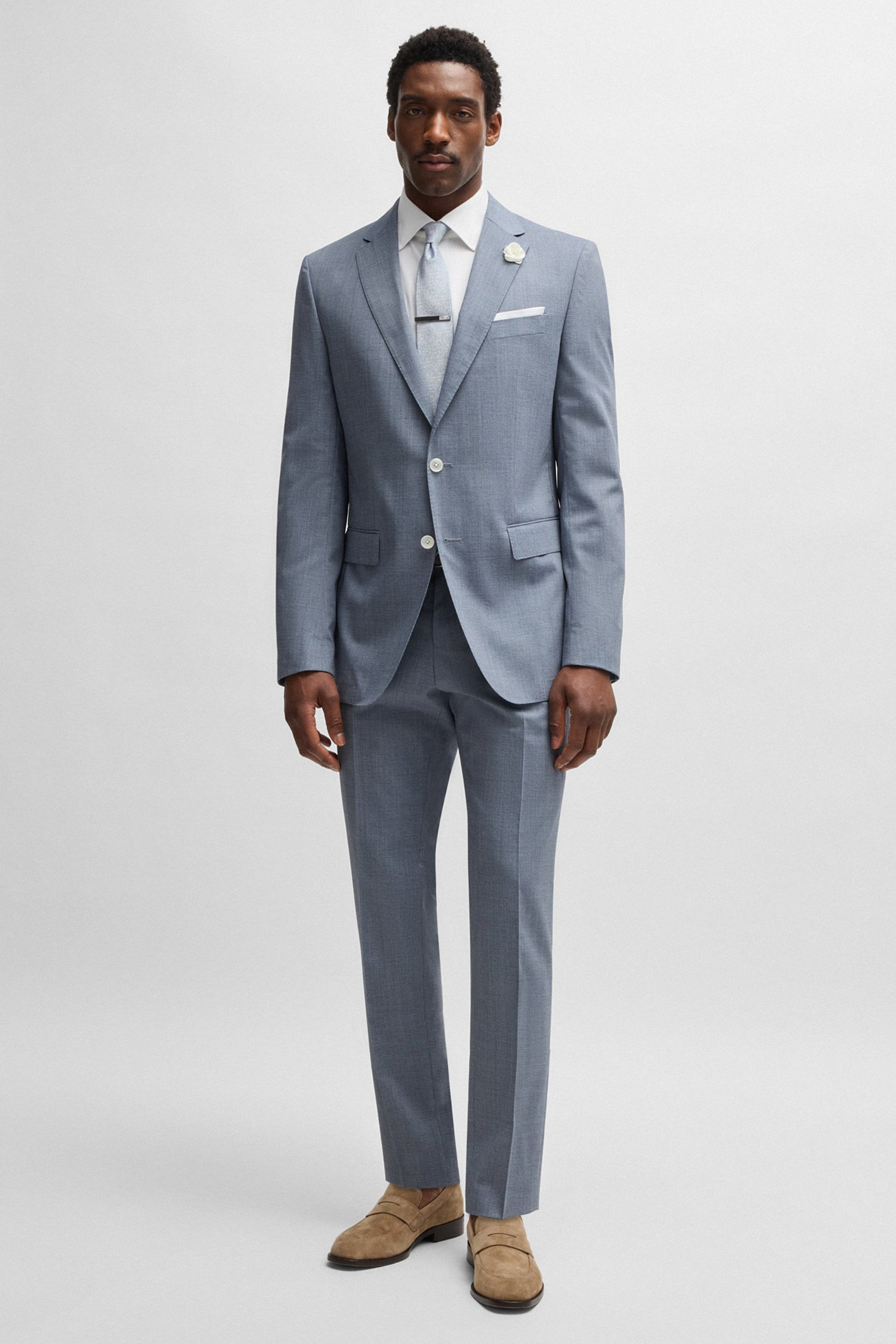 BOSS Slim Fit Patterned Virgin Wool Blend Pants H-Genius BOSS Slim Fit Patterned Virgin Wool Blend Pants H-Genius