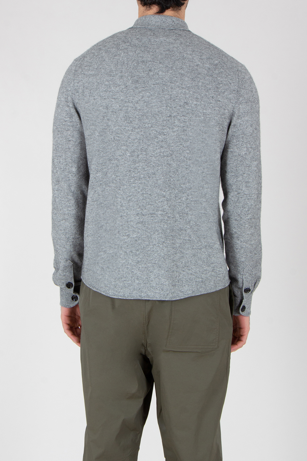 ALLUDE Regular Fit Cotton-Cashmere Blend Knit Shirt