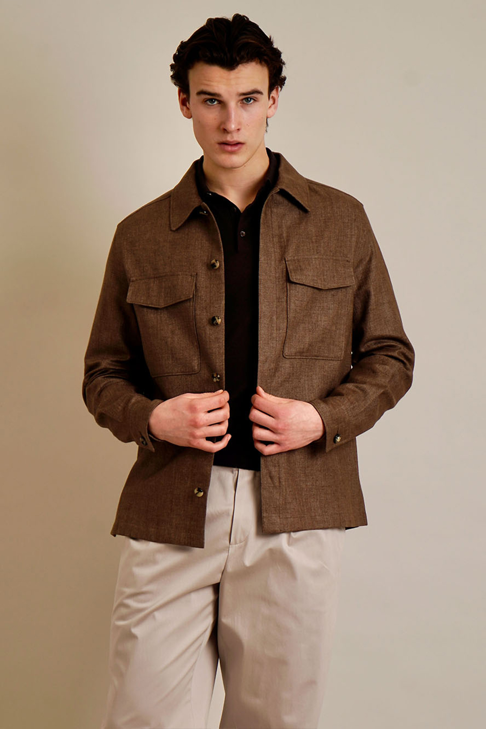 AGNONA Regular Fit Linen Overshirt