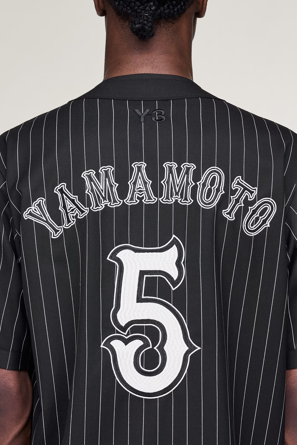 Y-3 Regular Fit Pinstripe Elite 5 Baseball Shirt