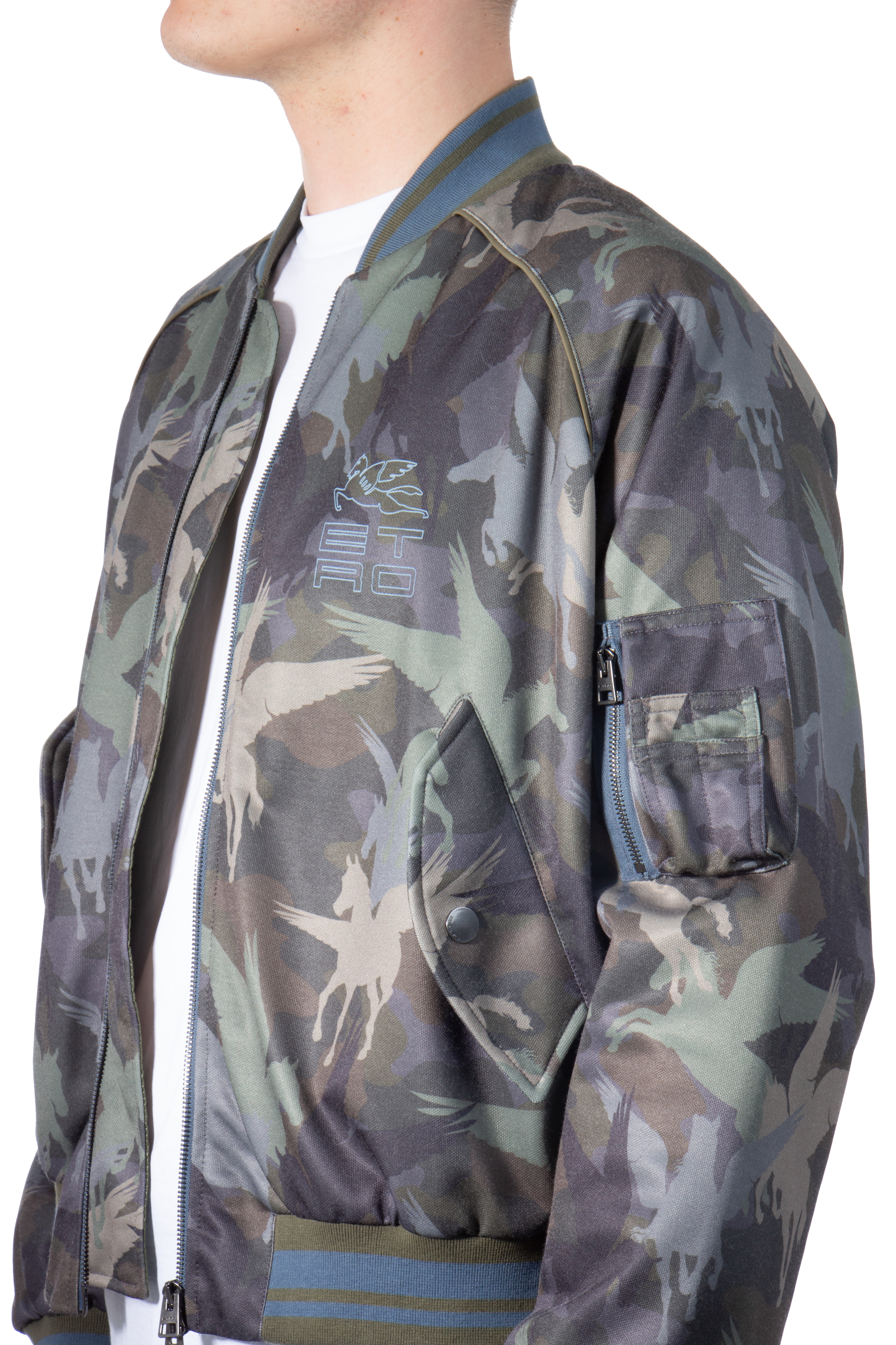 ETRO Pegaso-Camouflage Bomber Jacket ETRO Pegaso-Camouflage Bomber Jacket