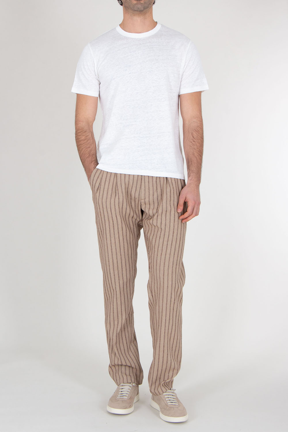 MC 2 SAINT BARTH Regular fit short sleeve Linen T-Shirt Ecsta