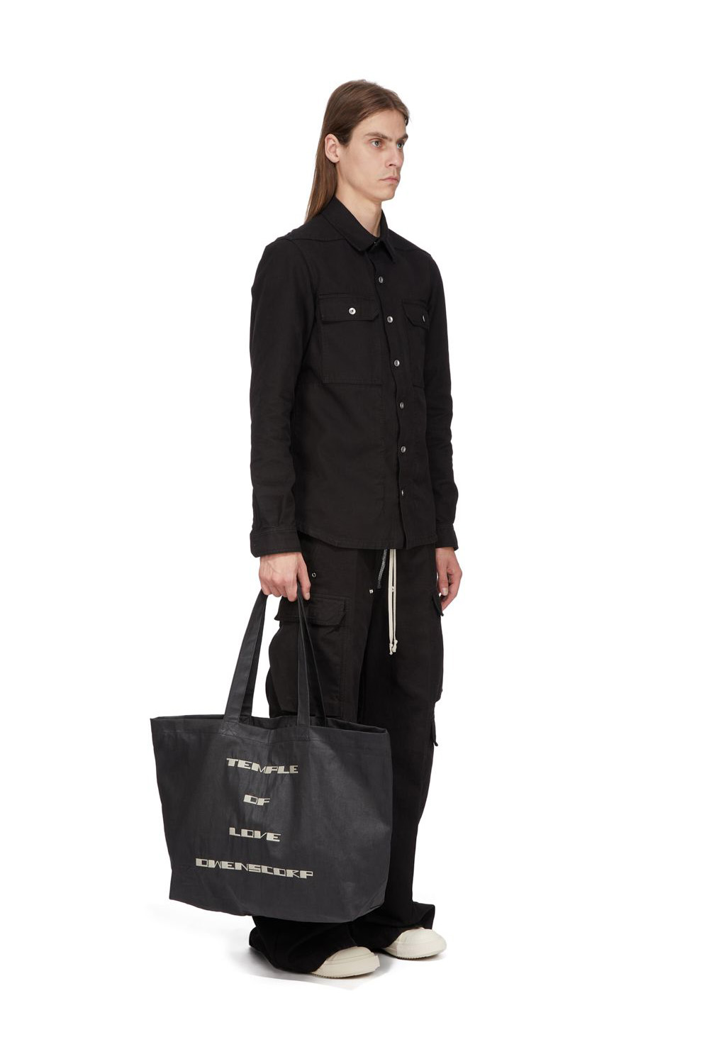 RICK OWENS DRKSHDW Embroidered Waxed Canvas Shopper 