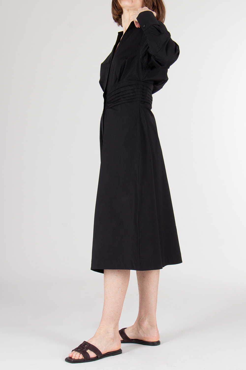 BOSS Cotton Poplin Tailored Shirt Dress