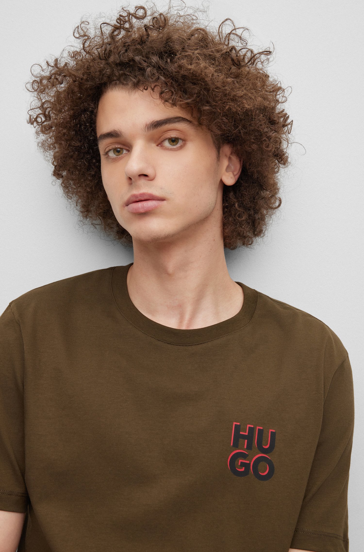 HUGO Printed Cotton Jersey T-Shirt Dimento