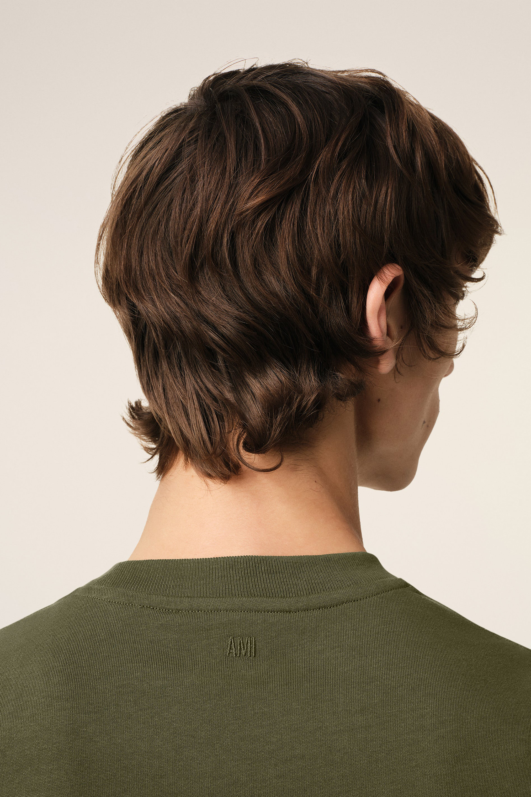AMI PARIS Embossed Organic Cotton Jersey T-Shirt AMI PARIS Embossed Organic Cotton Jersey T-Shirt