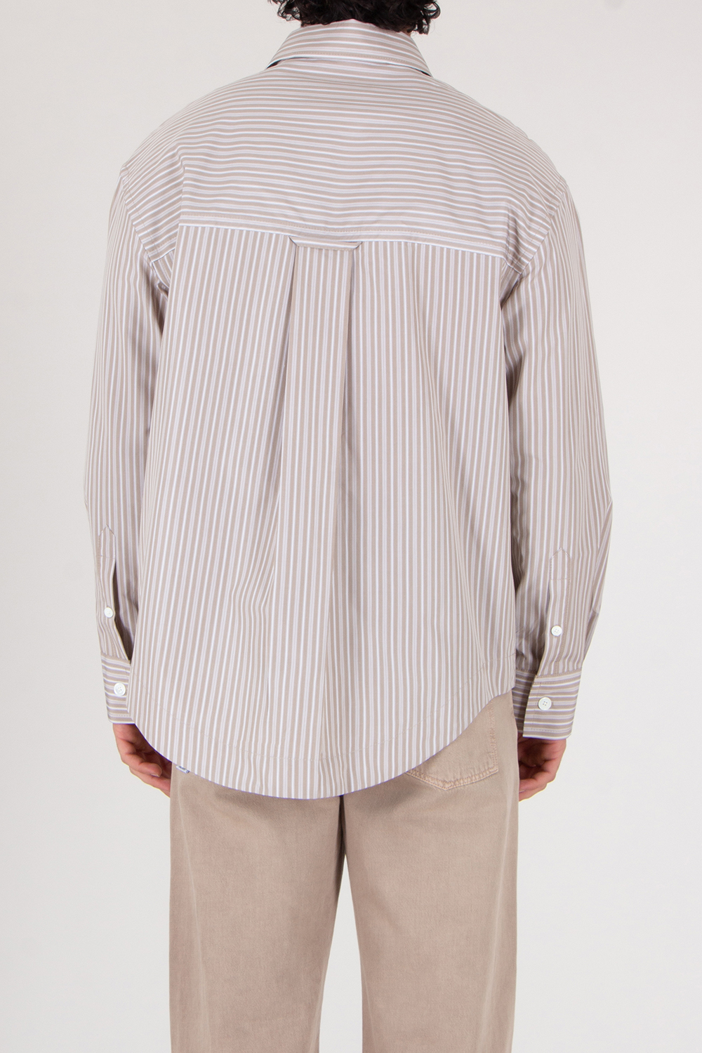 AMI PARIS Loose Fit Ami De Coeur Striped Cotton Poplin Shirt
