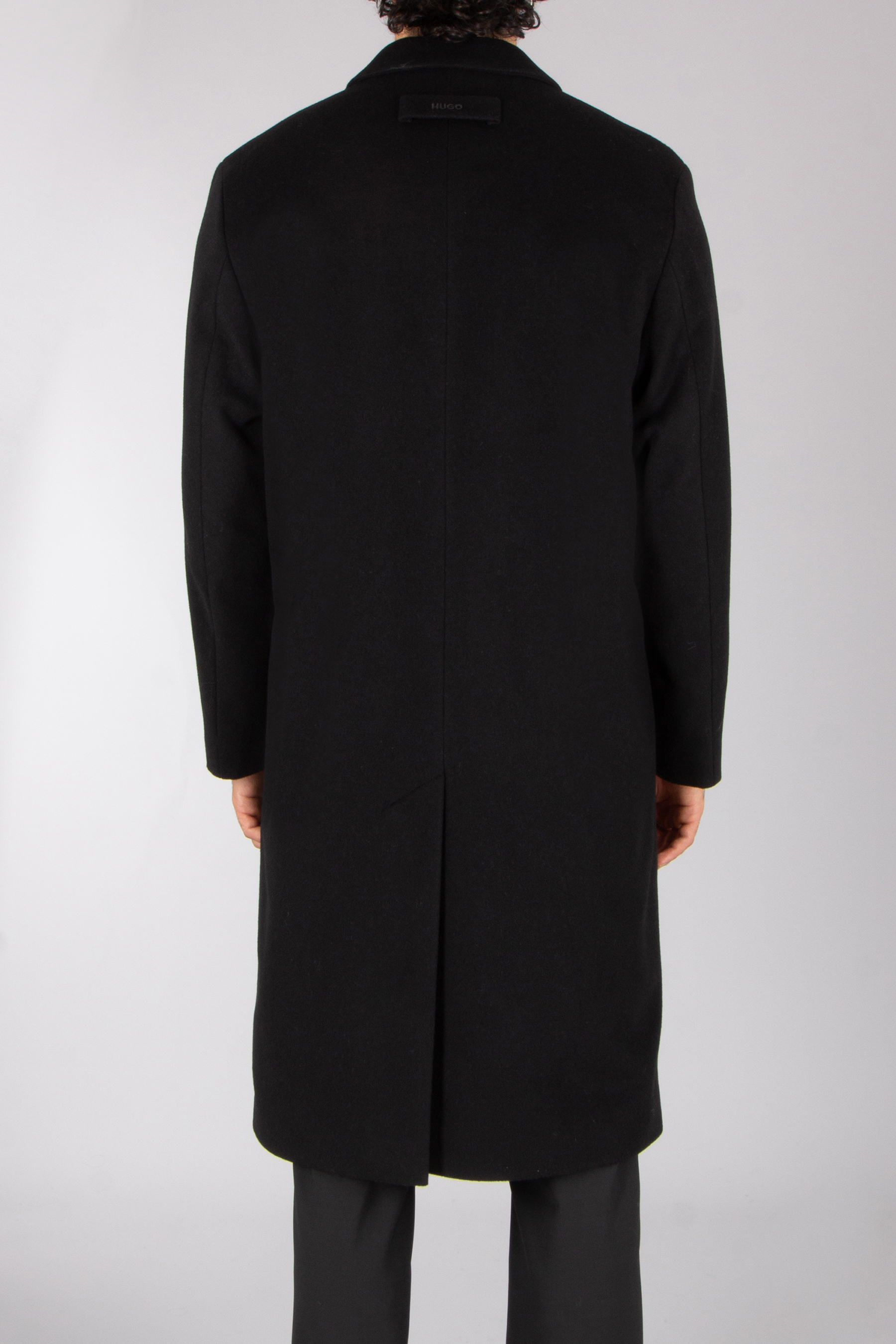 HUGO Regular Fit Super Black Recycled Wool Blend Coat Mazoro Bekleidung, Mantel