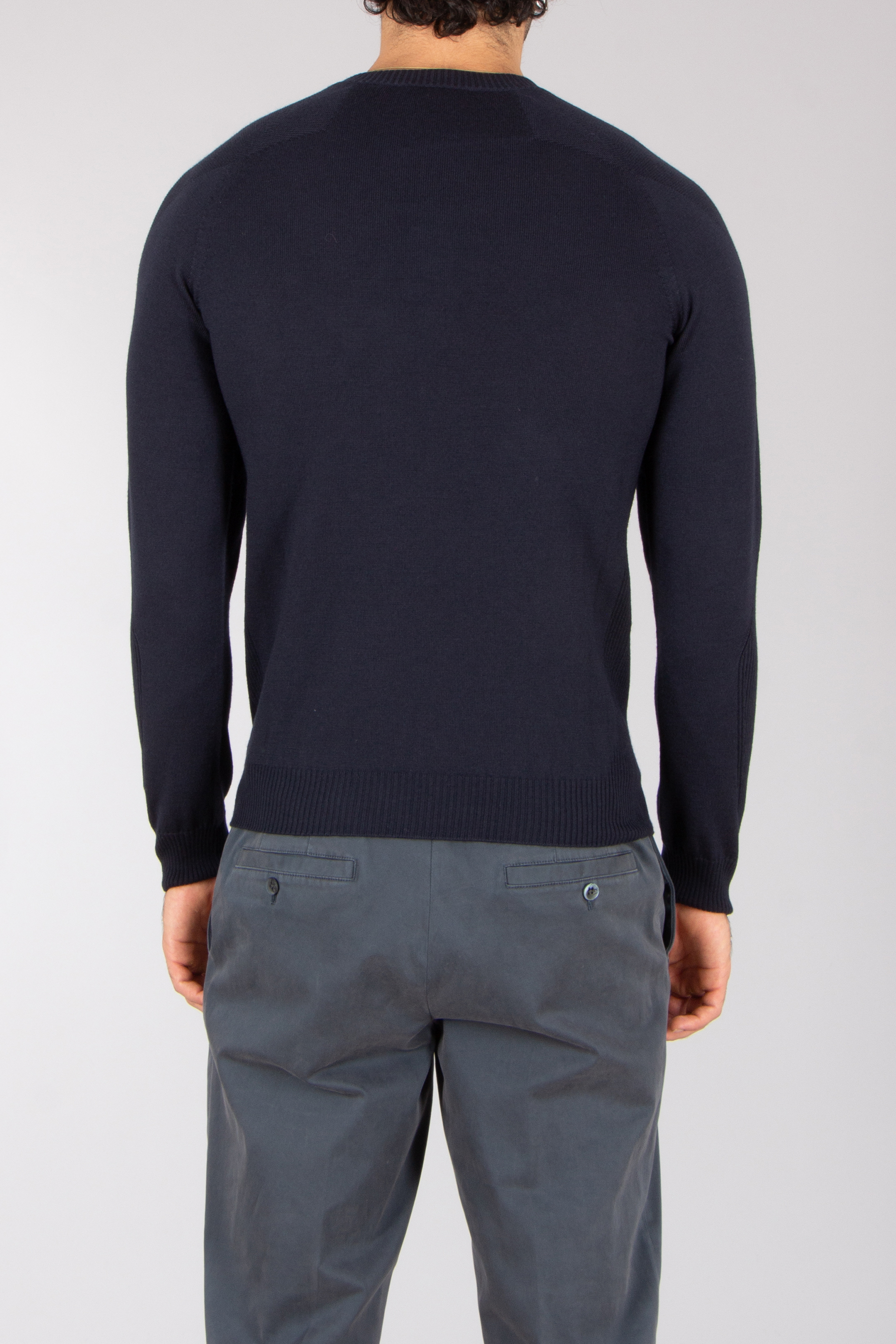 SEASE Regular Fit Virgin Wool Whole Round Neck Sweater Langarm, Ärmel, Strickwaren, Pullover, Hosen