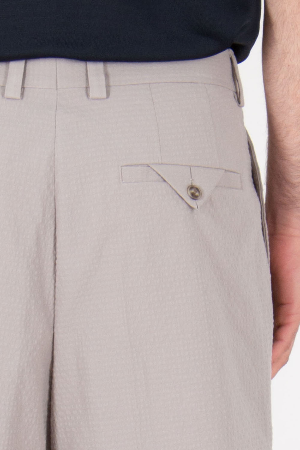 HUGO Regular Fit Seersucker Pleated Shorts