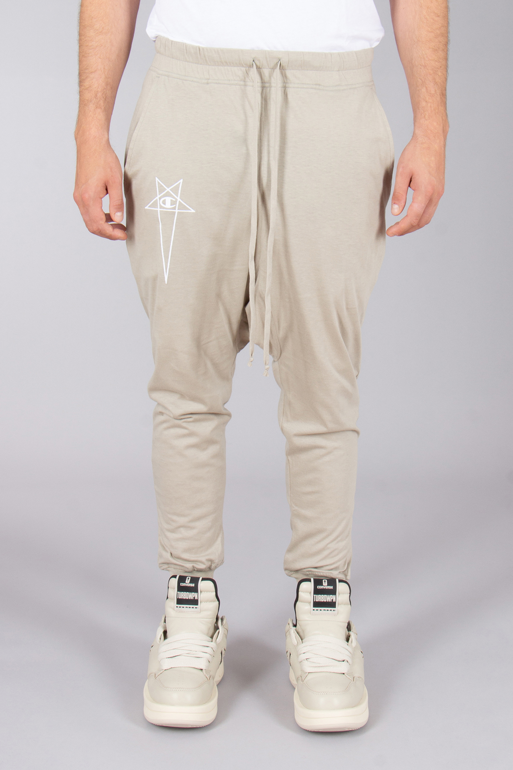 RICK OWENS DRKSHDW X Champion Organic Cotton Jersey Prisoner Drawstring Sweatpants