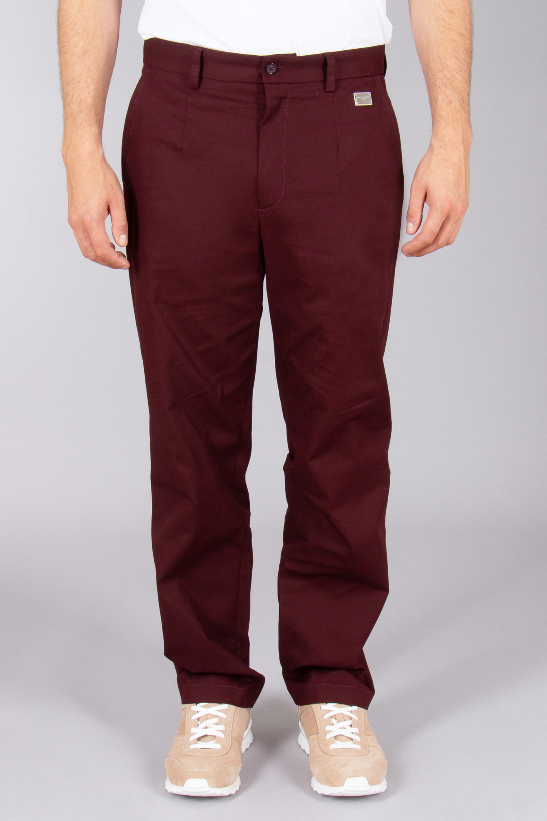 DOLCE & GABBANA Regular Fit Stretch Cotton Pants