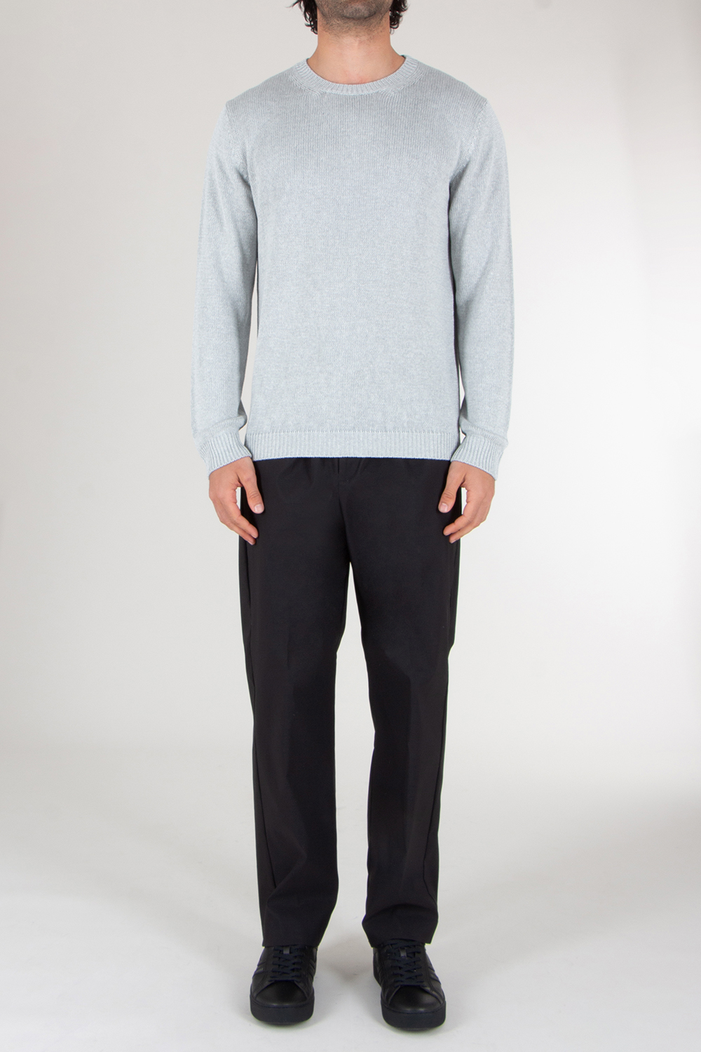 ROBERTO COLLINA Regular Fit Silk Fisherman Knit Sweater