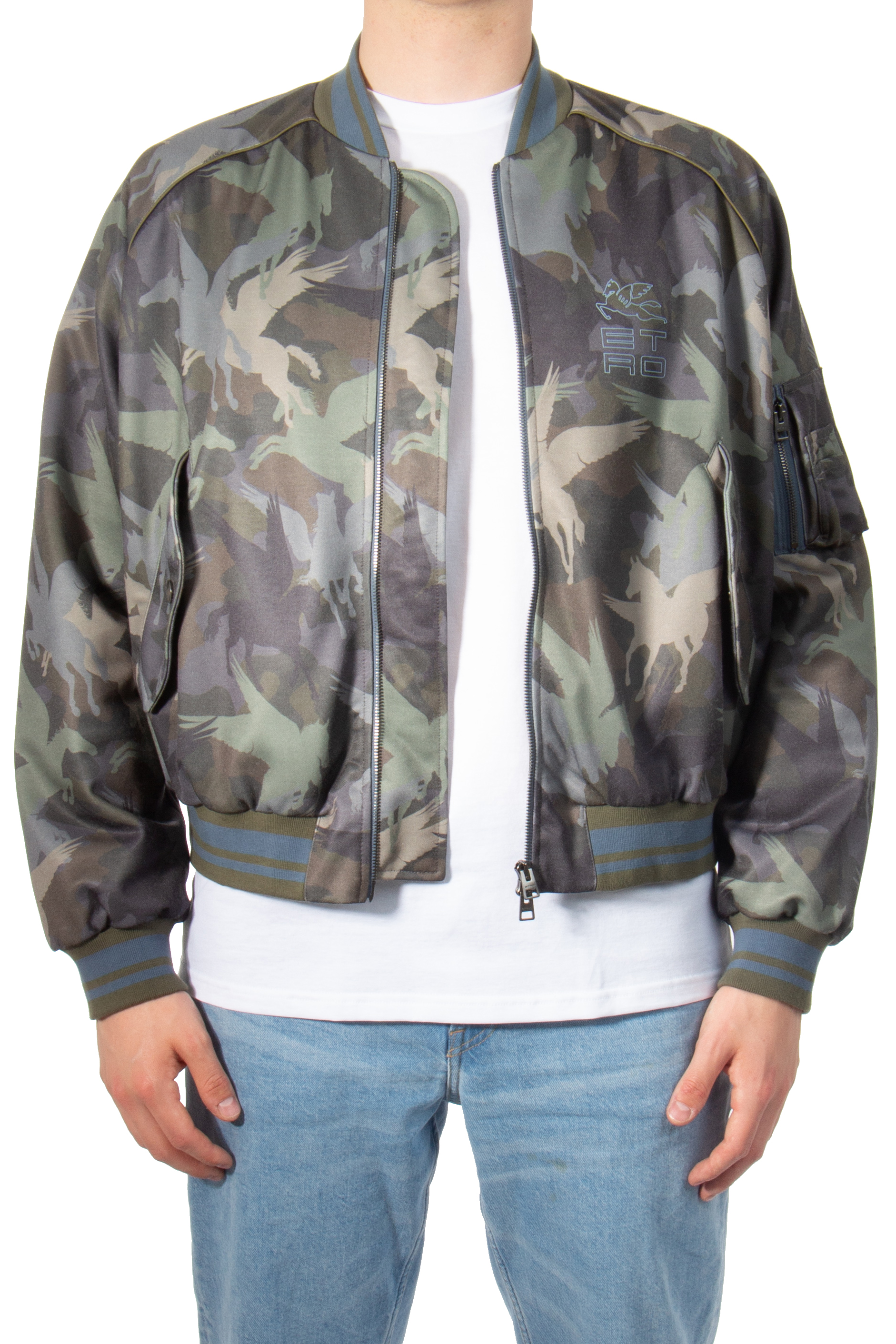 ETRO Pegaso-Camouflage Bomber Jacket ETRO Pegaso-Camouflage Bomber Jacket