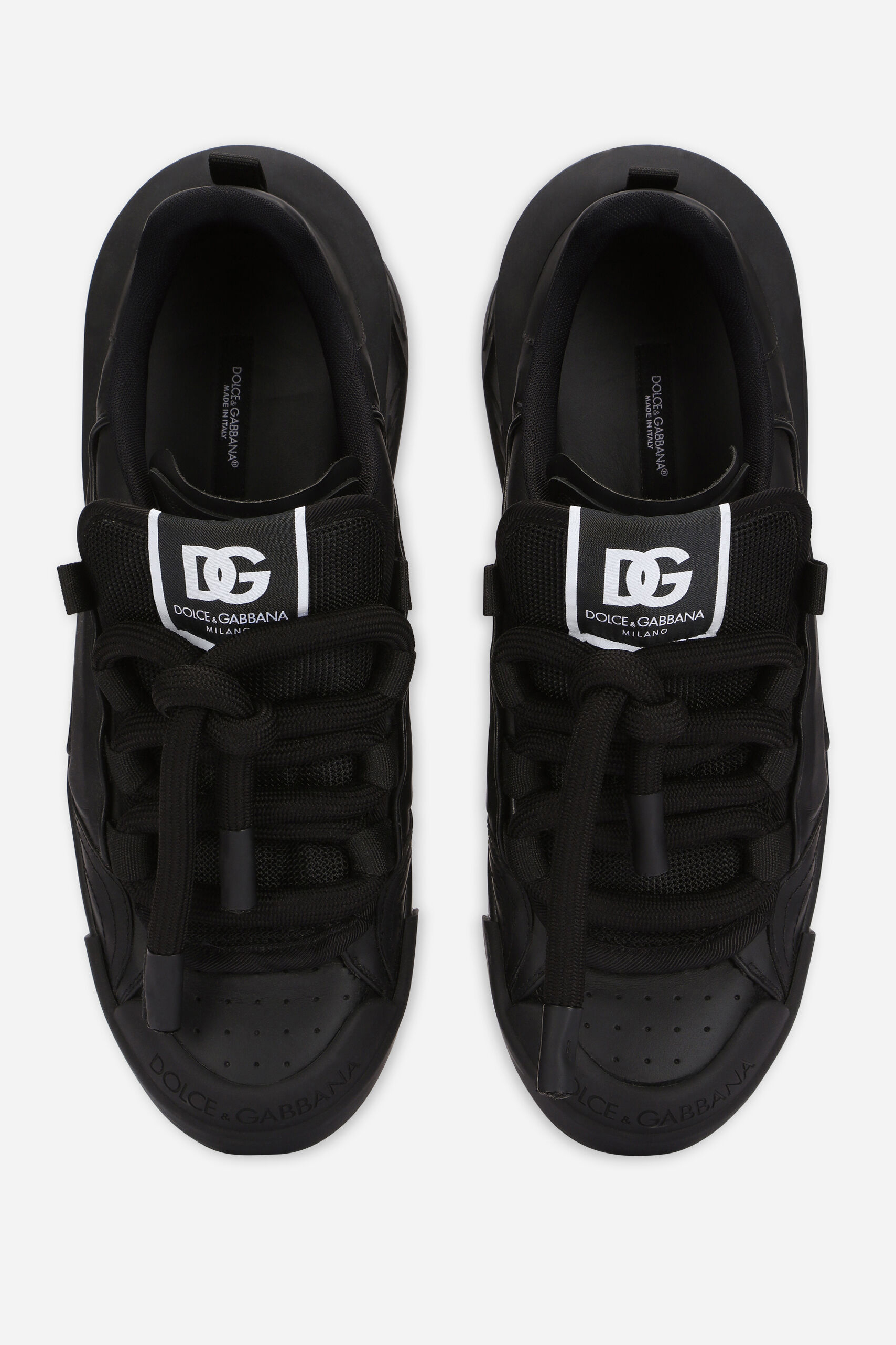 DOLCE & GABBANA Mixed Material Sneakers Portofino DOLCE & GABBANA Mixed Material Sneakers Portofino