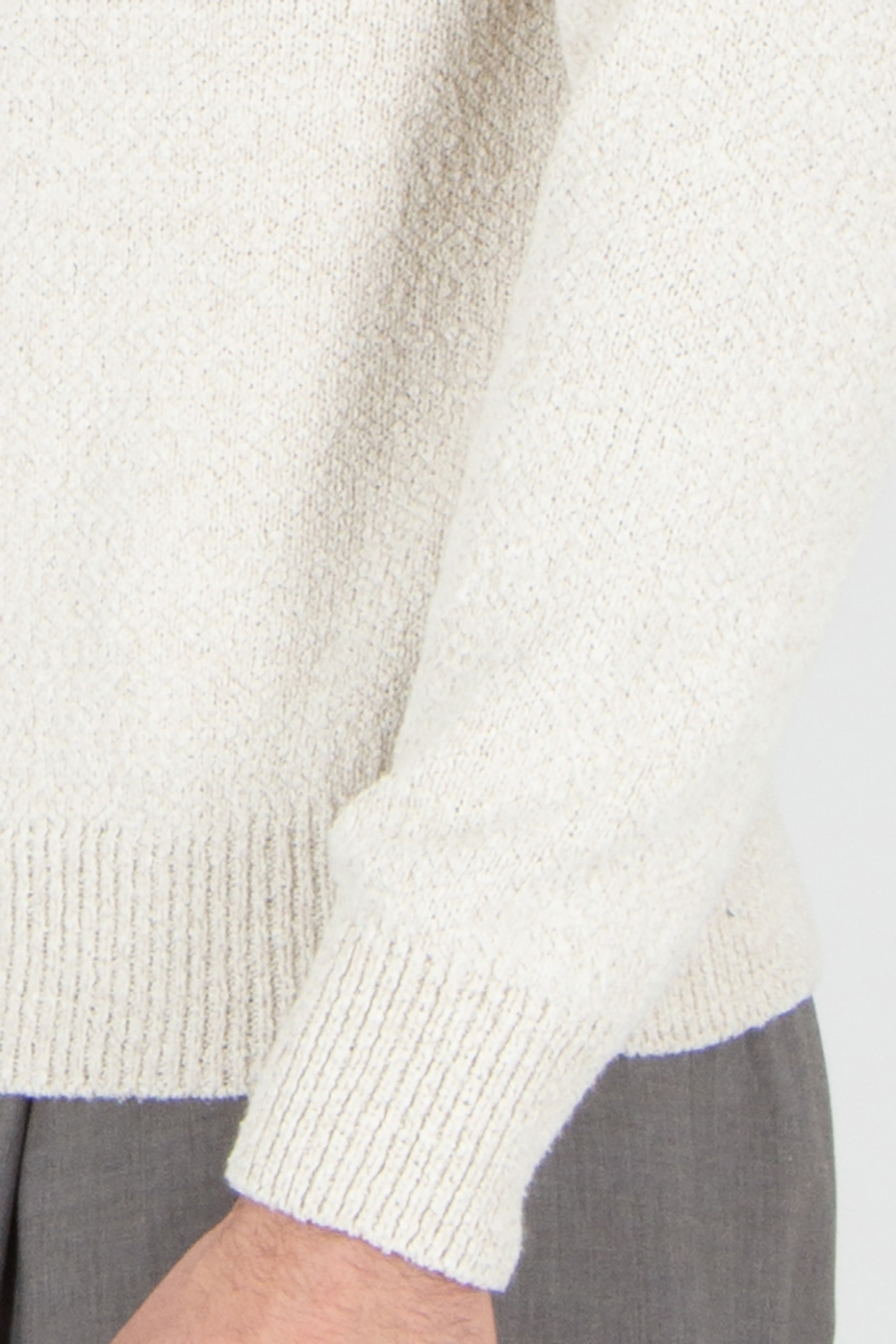 AGNONA Regular Fit Structured Silk-Linen Blend Crew Neck Sweater