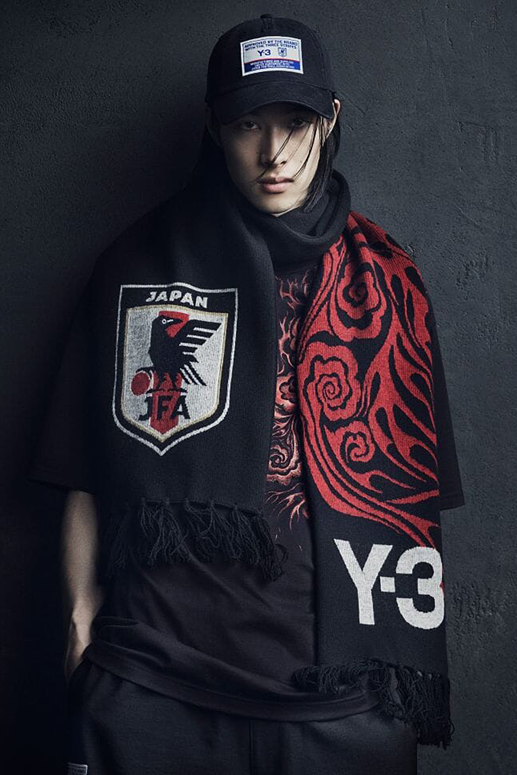 Y-3 X JFA Wool-Recycled Polyester-Lyocell Blend Scarf Y-3 X JFA Wool-Recycled Polyester-Lyocell Blend Scarf