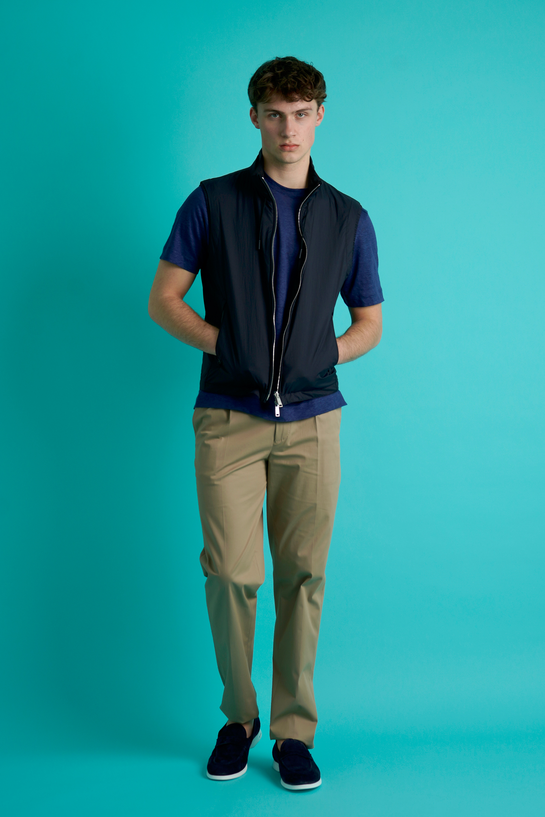 ZEGNA Reversible Nylon & Technical Fabric Vest Erwachsener, Männlich, Mann, Person, Stehend
