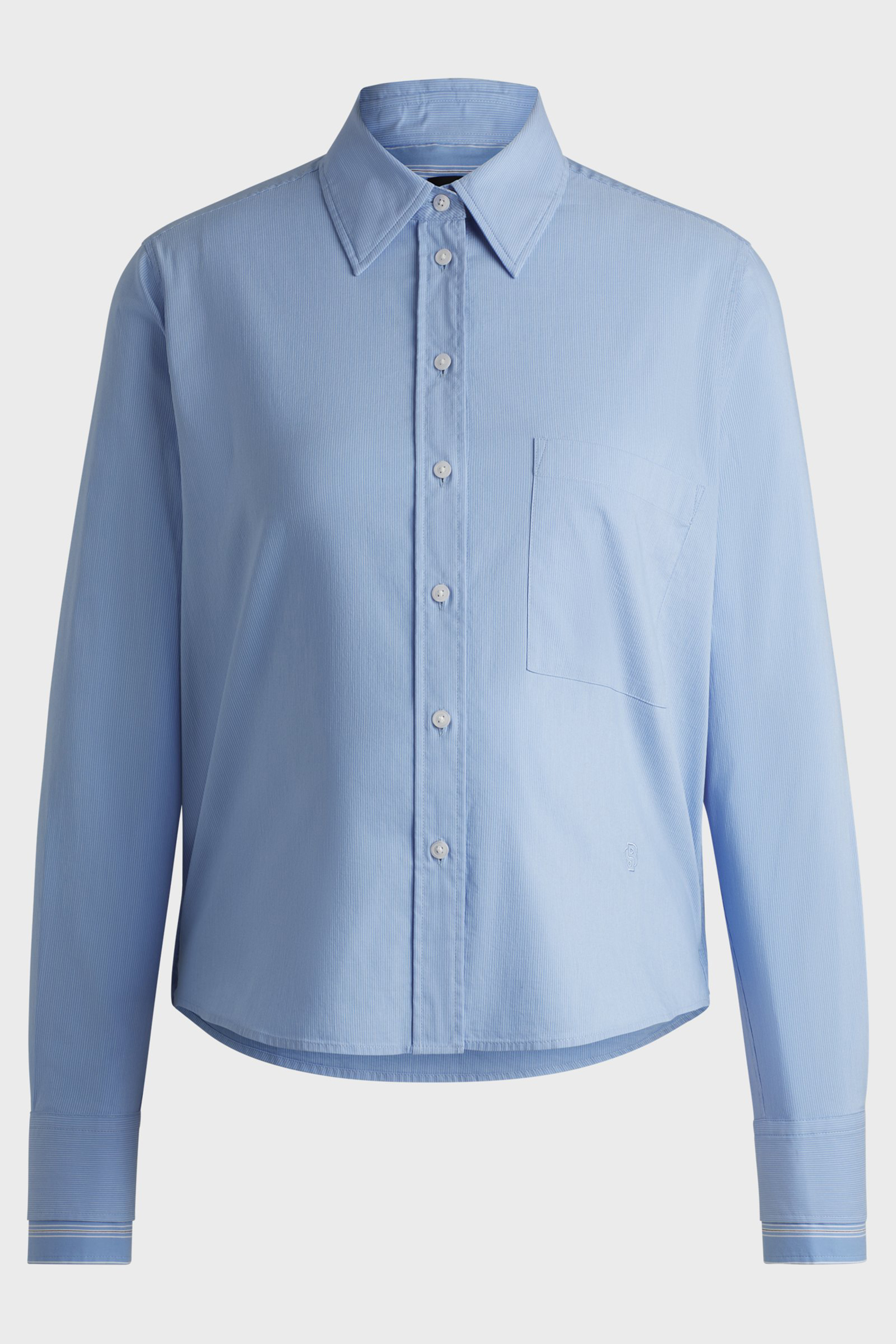BOSS Regular Fit Striped Stretch Cotton Blend Blouse Brielle Hemd, Langarm, Ärmel, Kleid, Hemd, Bluse