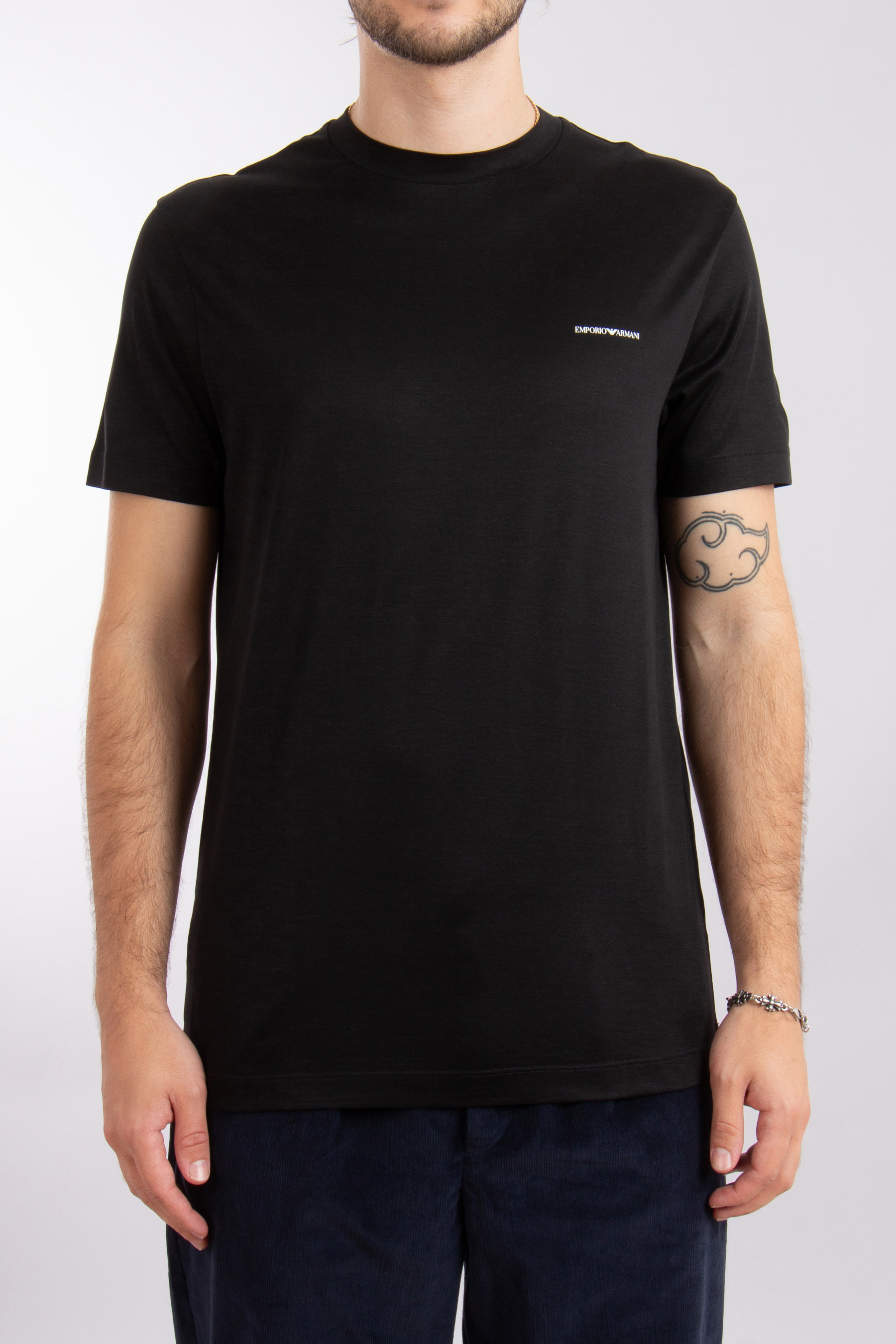 EMPORIO ARMANI Regular Fit Lyocell-Cotton Jersey T-Shirt
