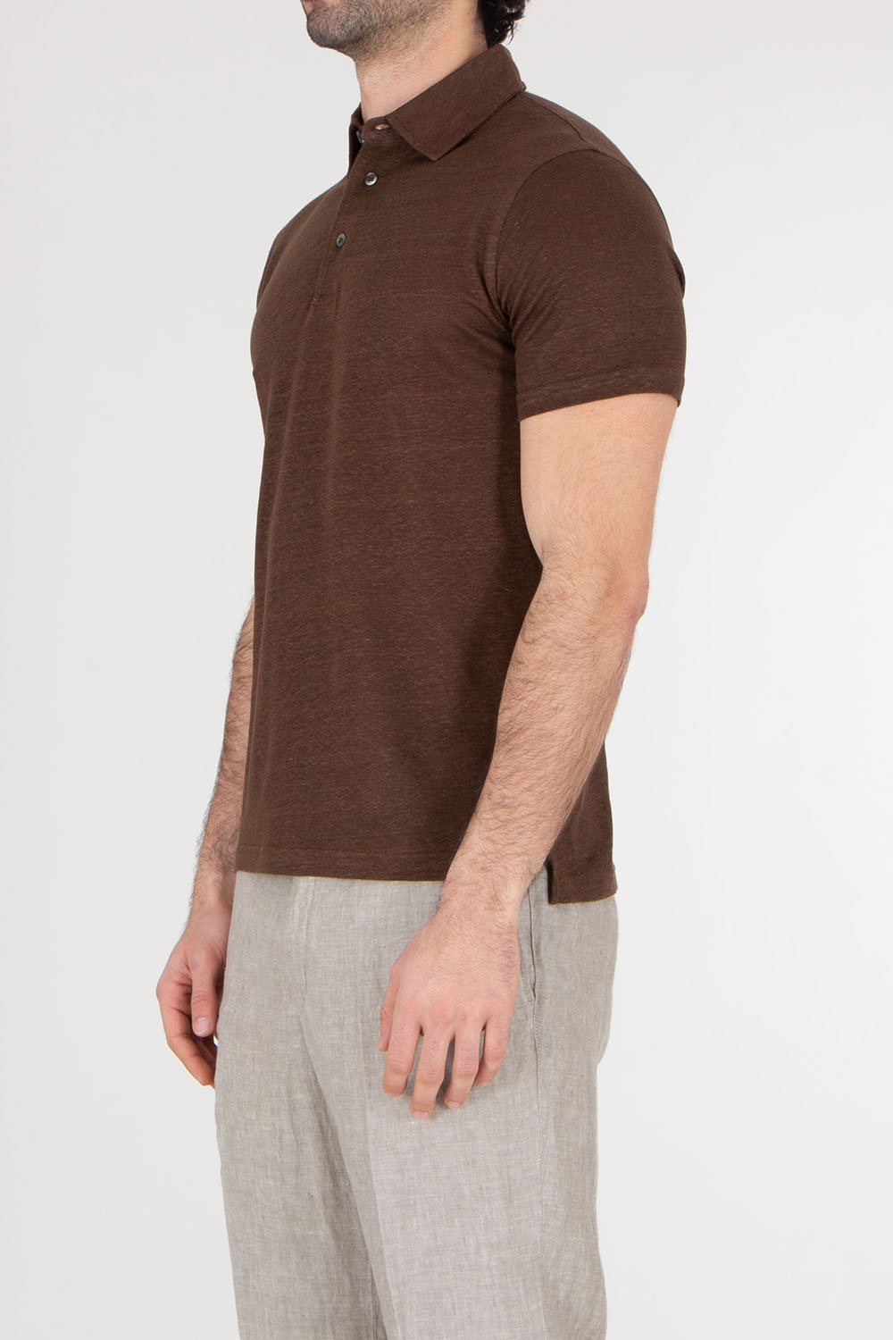 AURÉLIEN Slim Fit Linen Polo Shirt
