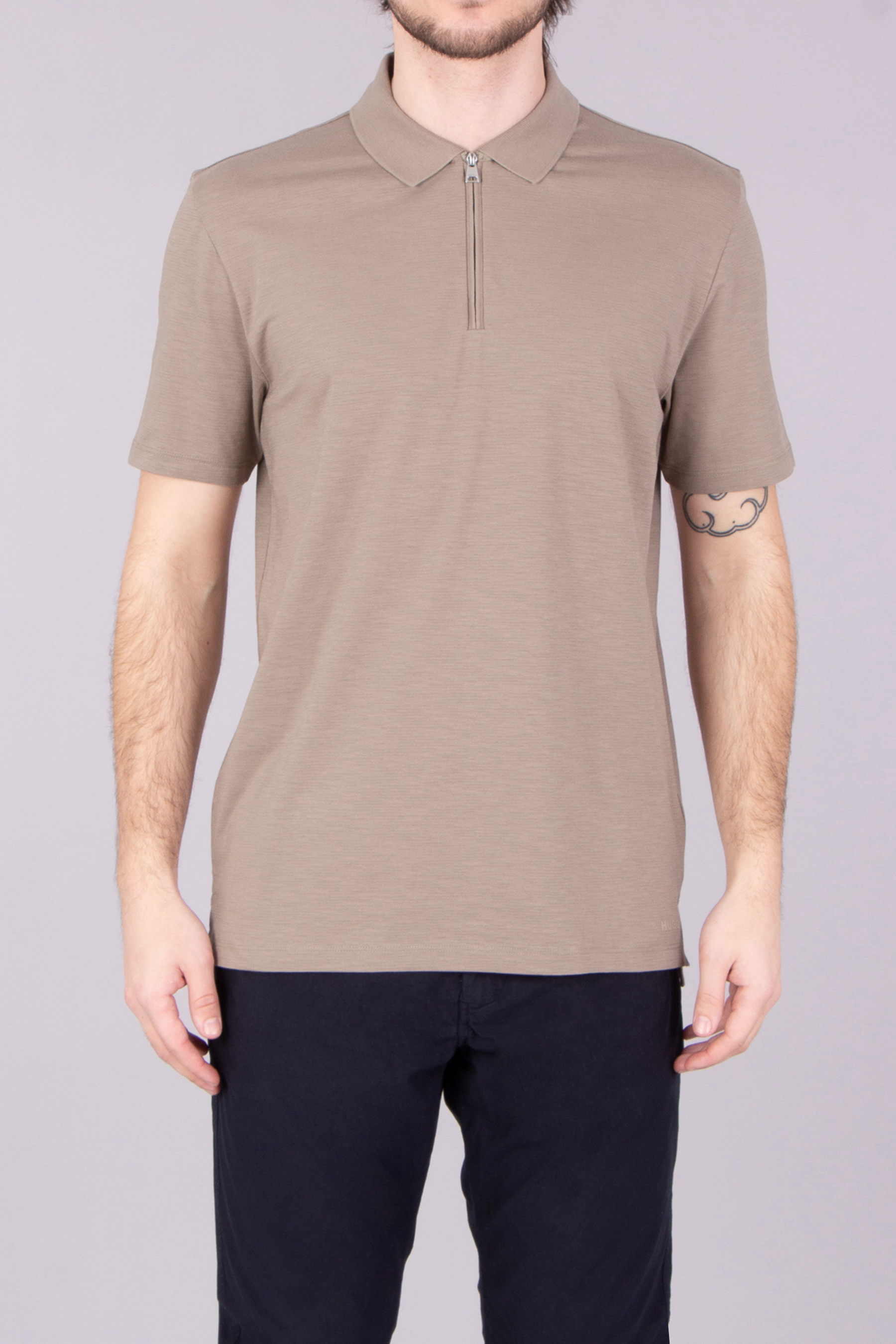 HUGO Regular Fit Structured Cotton Blend Jersey Polo Shirt Dekok