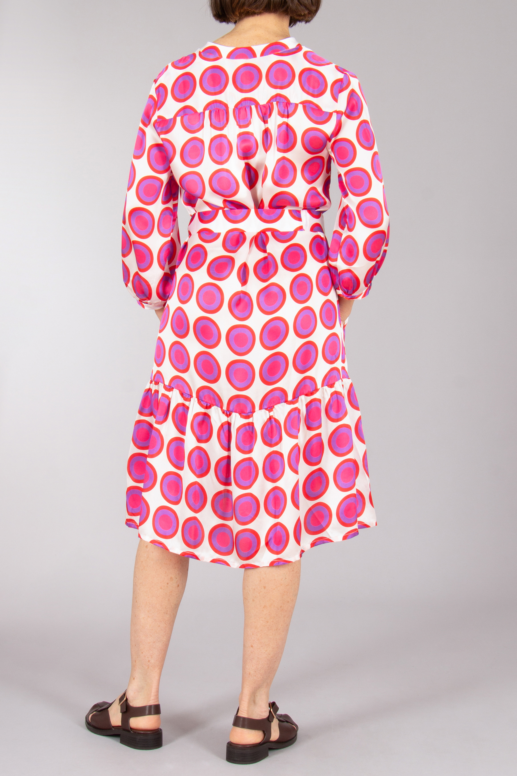 0039 ITALY Printed Silk Dress Milo Mantel, Kleid, Modisch, Person, Frau