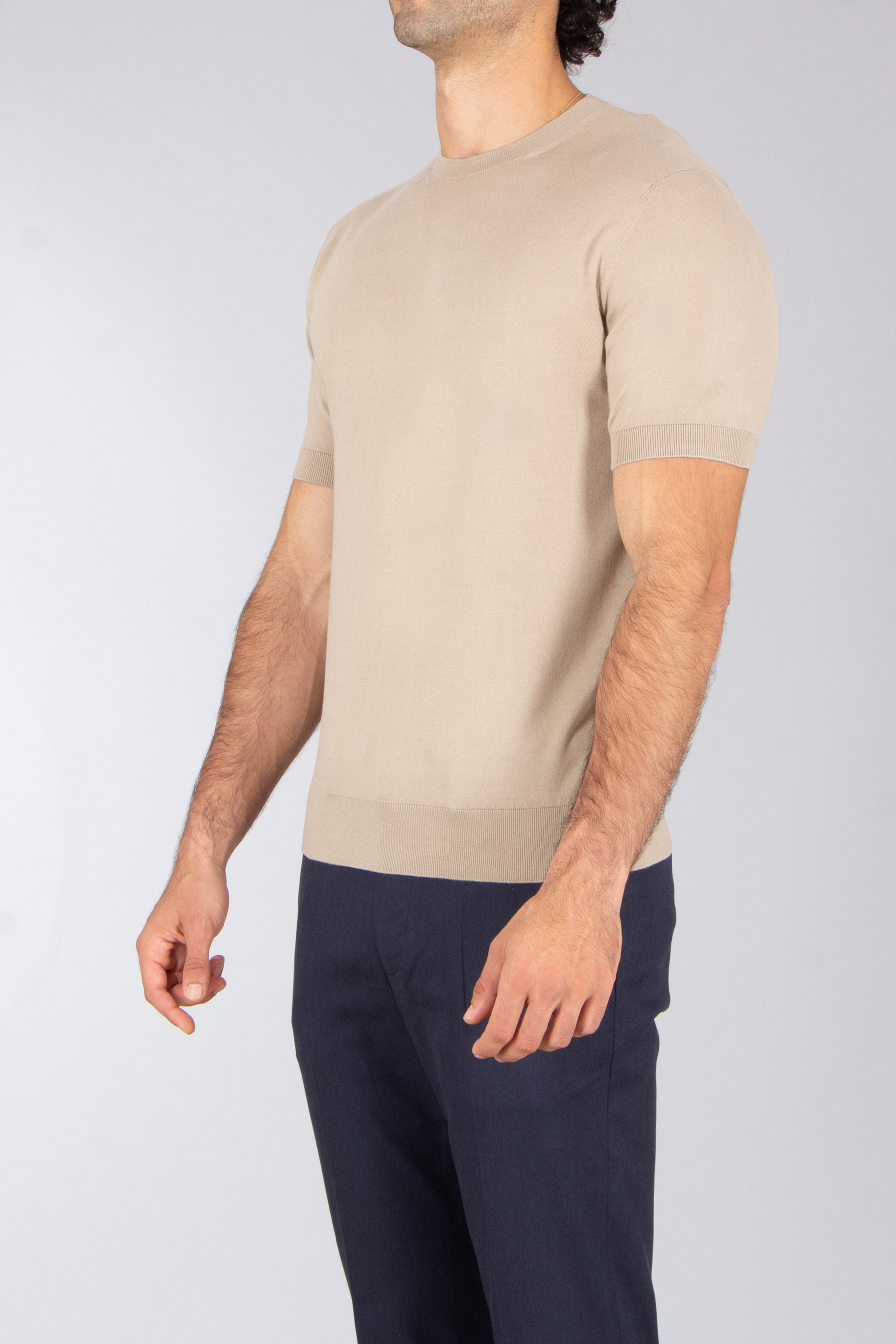 ZEGNA Regular Fit Premium Cotton Knit T-Shirt T-shirt, Leinen, Erwachsener, Mann, Person