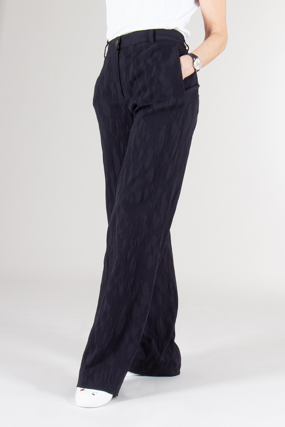 PAUL SMITH Seersucker Wide Leg Trousers 