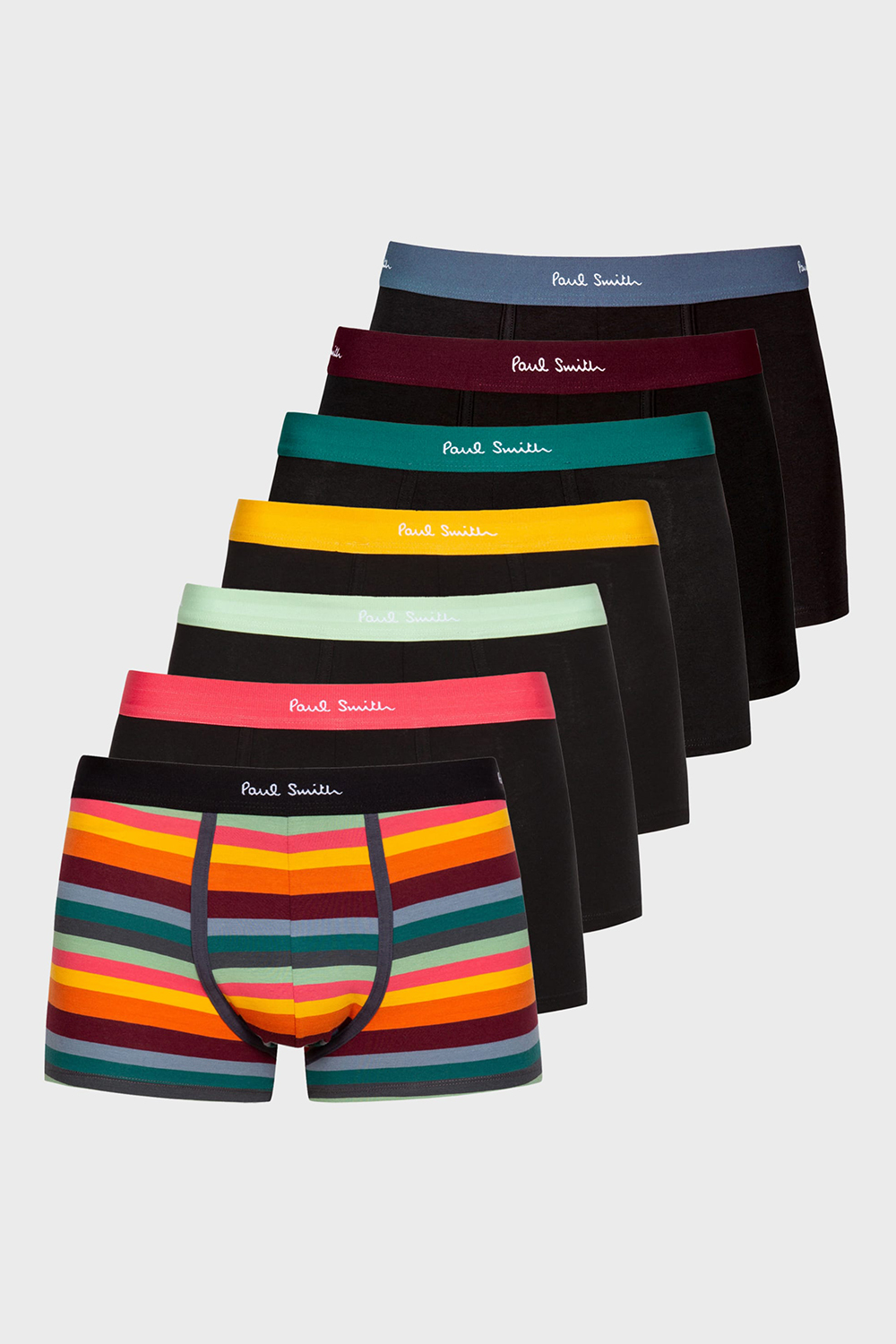 PAUL SMITH Artist Stripe Organic-Cotton Mixed Boxer Briefs Seven Pack