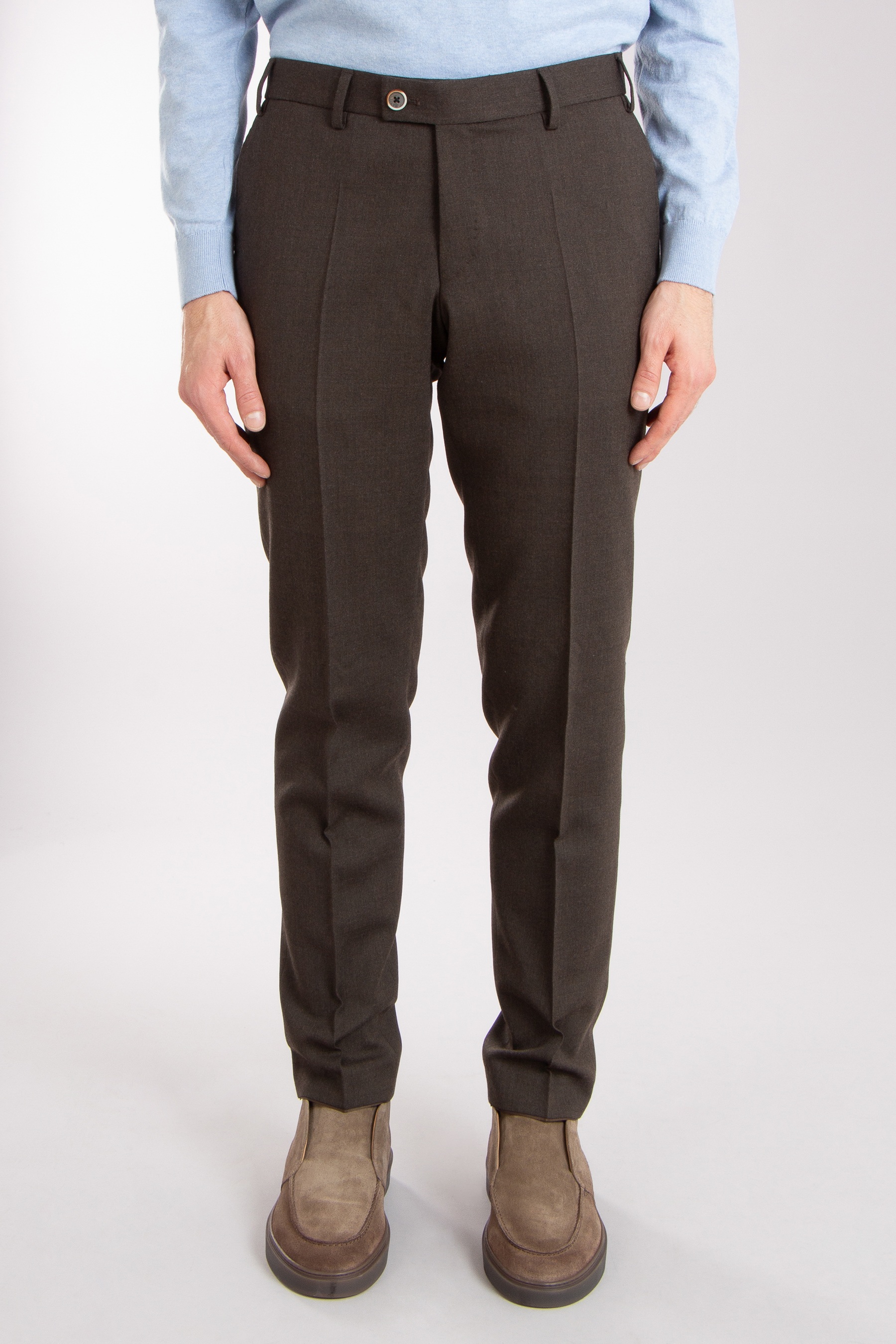 HILTL Slim Fit Virgin Wool Blend Stretch Pants Terni